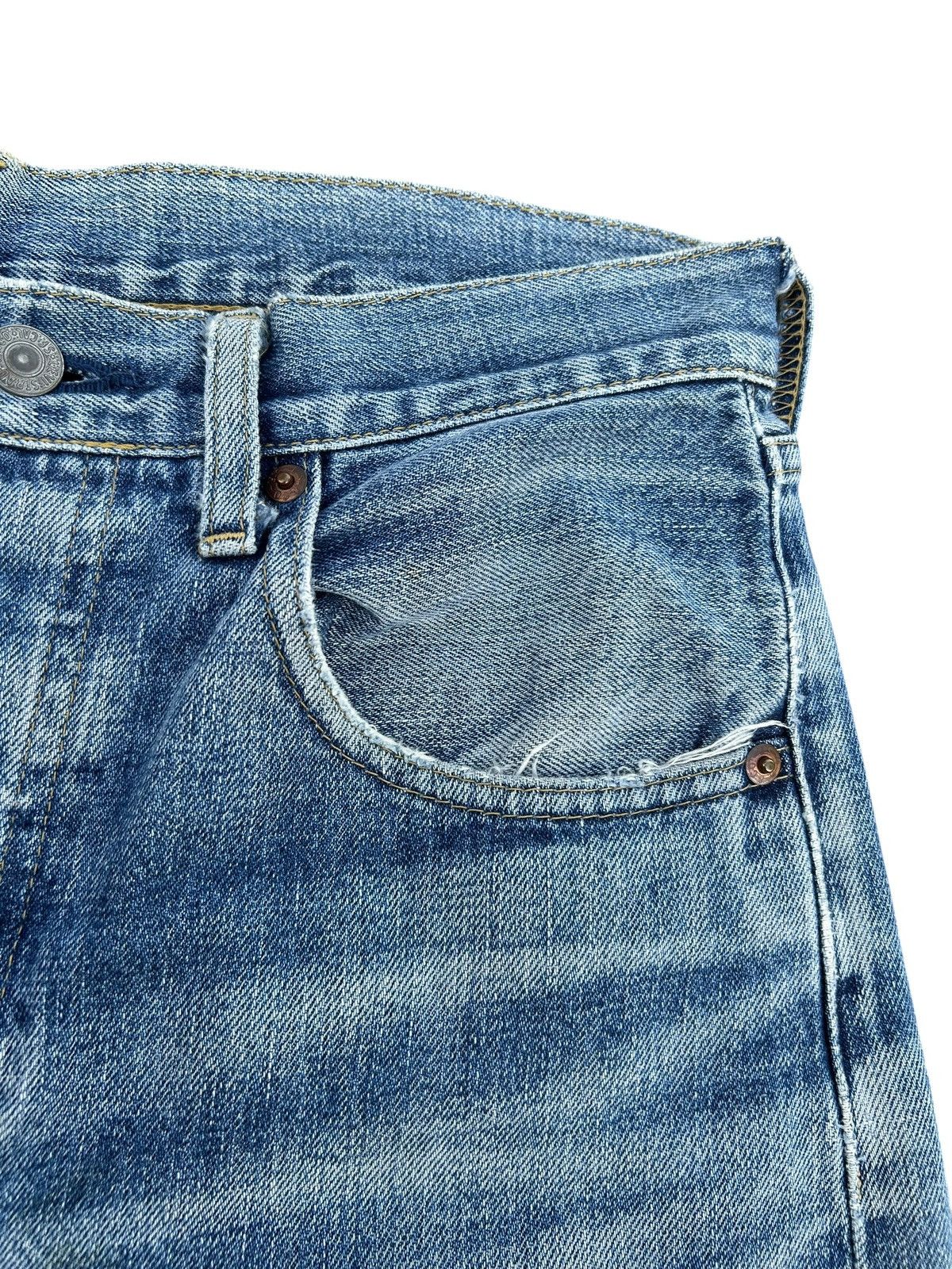 Kapital Vintage Levis Big E Selvedge Distressed Denim Jeans Size US 31 - 10 Thumbnail