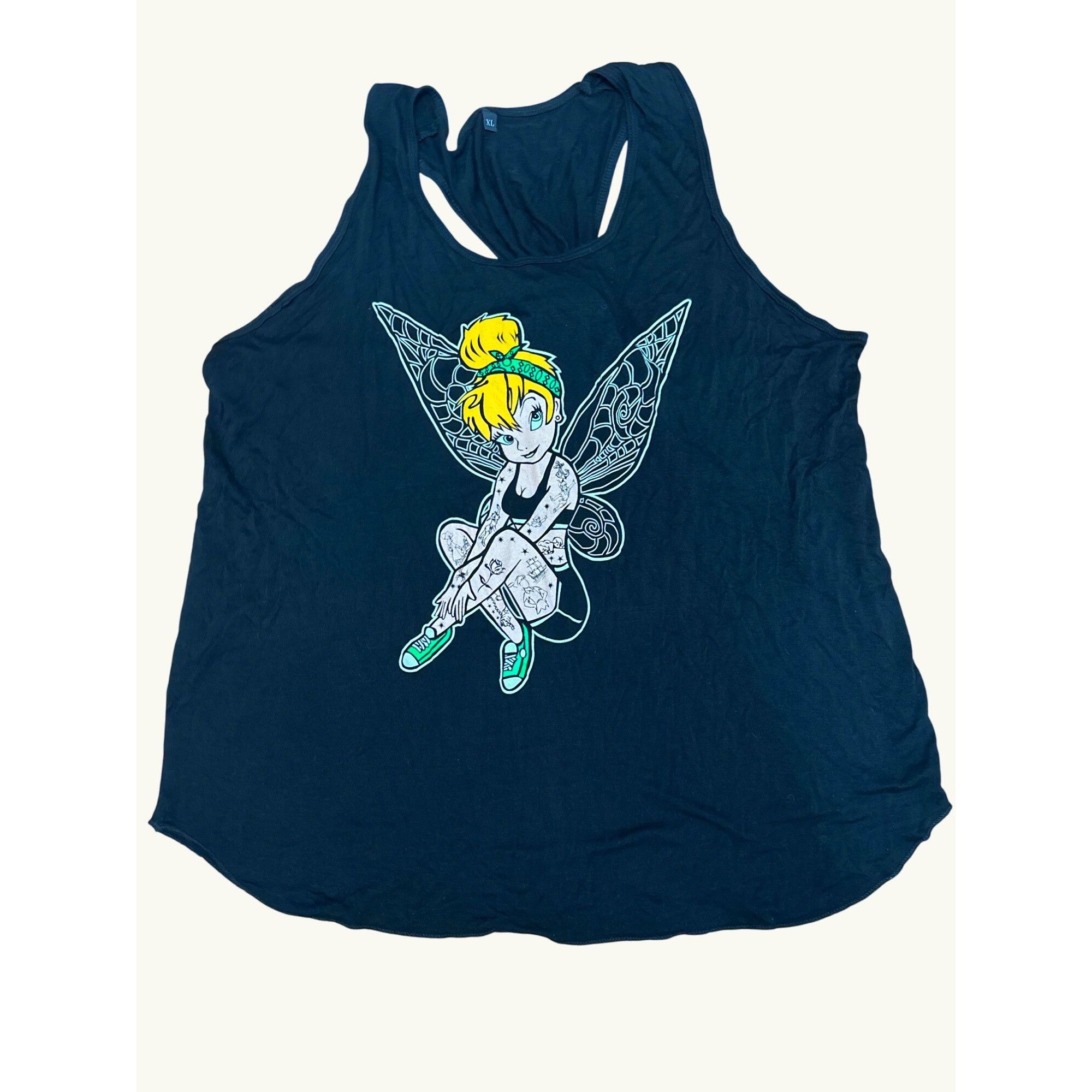 Other CCC Tattooed Tinker Bell Black Back Tank Top With Racerback Size L / US 10 / IT 46 - 5 Thumbnail