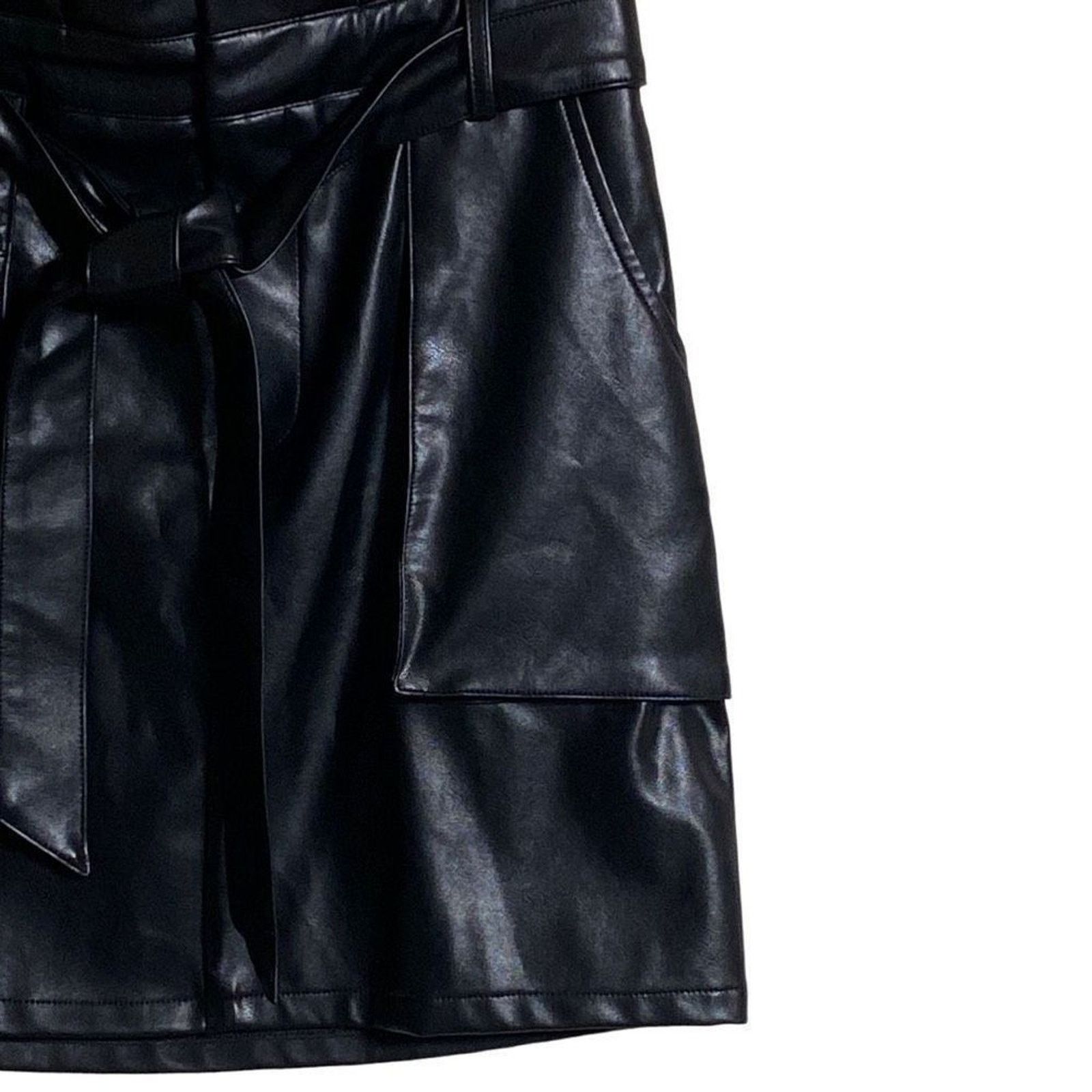 Other Gilli Womens Black Faux Leather A-Line Mini Skirt Size S NWT Size 27" / US 4 / IT 40 - 4 Thumbnail