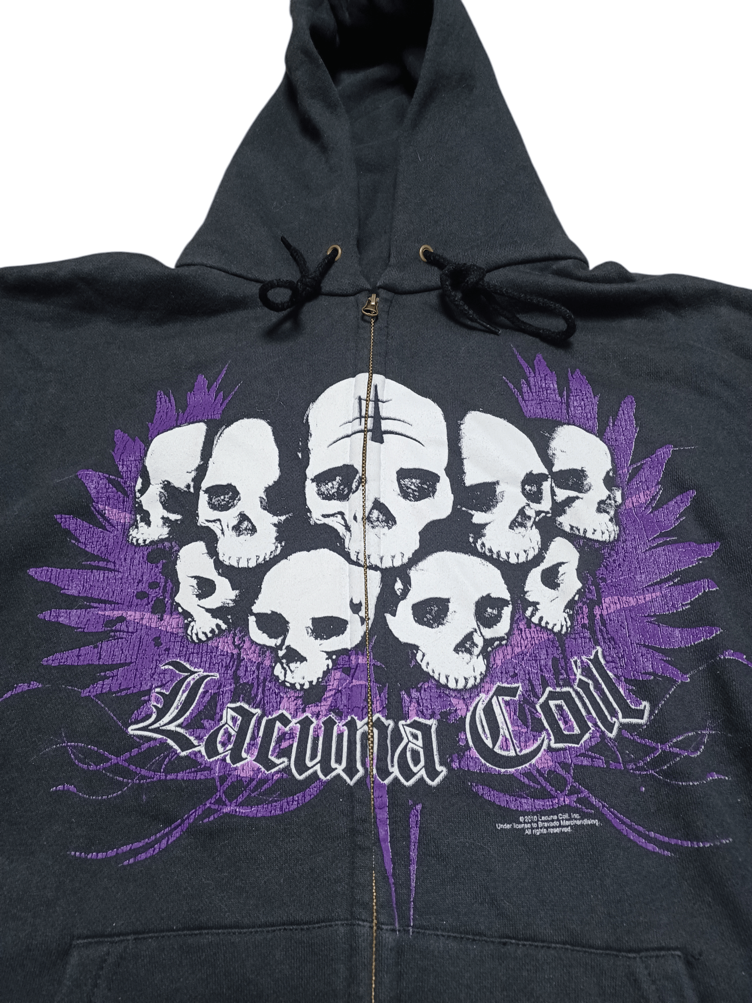 Fruit Of The Loom LACUNA COIL 2010 VINTAGE SKULLS FOTL ZIP HOODIE ON FLEECE Size US M / EU 48-50 / 2 - 2 Thumbnail