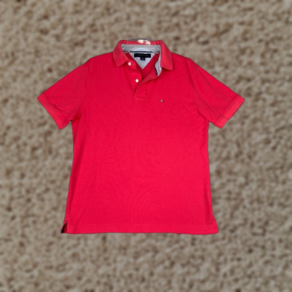 Tommy Hilfiger Tommy Hilfiger Polo Shirt Men Medium Pink 100% Cotton Short Sleeve Slim Fit Regular Size Type Pink Polo Mens Modern Sports Shirt Size US M / EU 48-50 / 2 - 1 Thumbnail