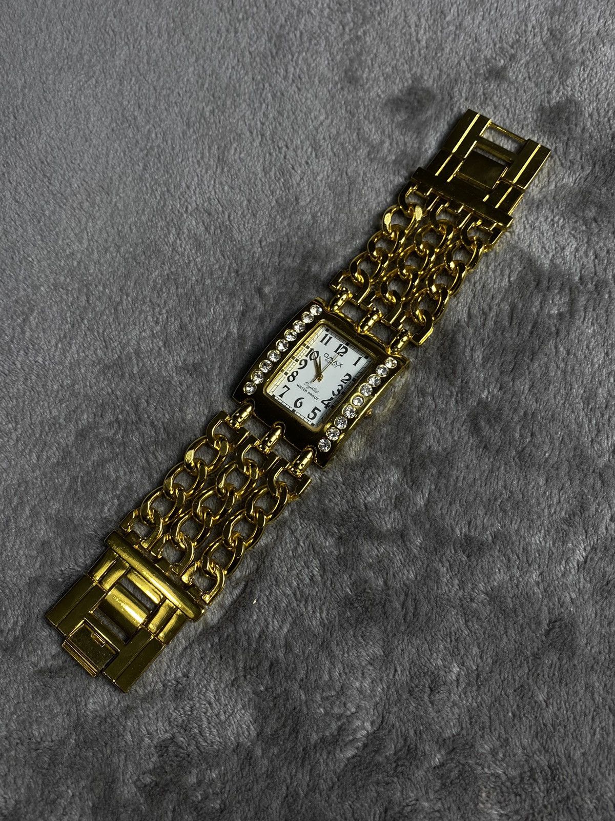 Japanese Brand × Jewelry Futuristic Vintage Japanese Style Omax Gold Chain Watch Size ONE SIZE - 2 Thumbnail