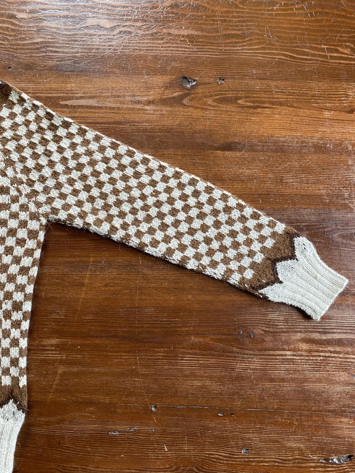 Vintage Vintage 60’s Fotrama Alpaca Wool Checkered Raglan Sweater Size US S / EU 44-46 / 1 - 6 Thumbnail