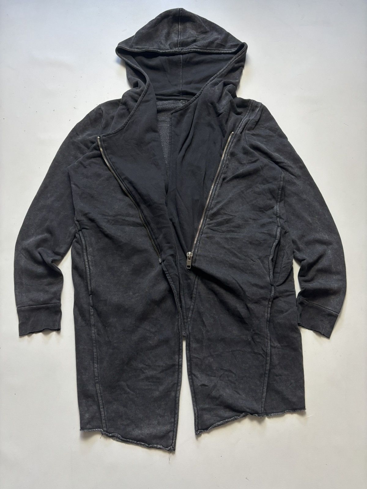 If Six Was Nine Avant garde washed asymmetric zip hoodie Rick Owens style Size M / US 6-8 / IT 42-44 - 10 Thumbnail