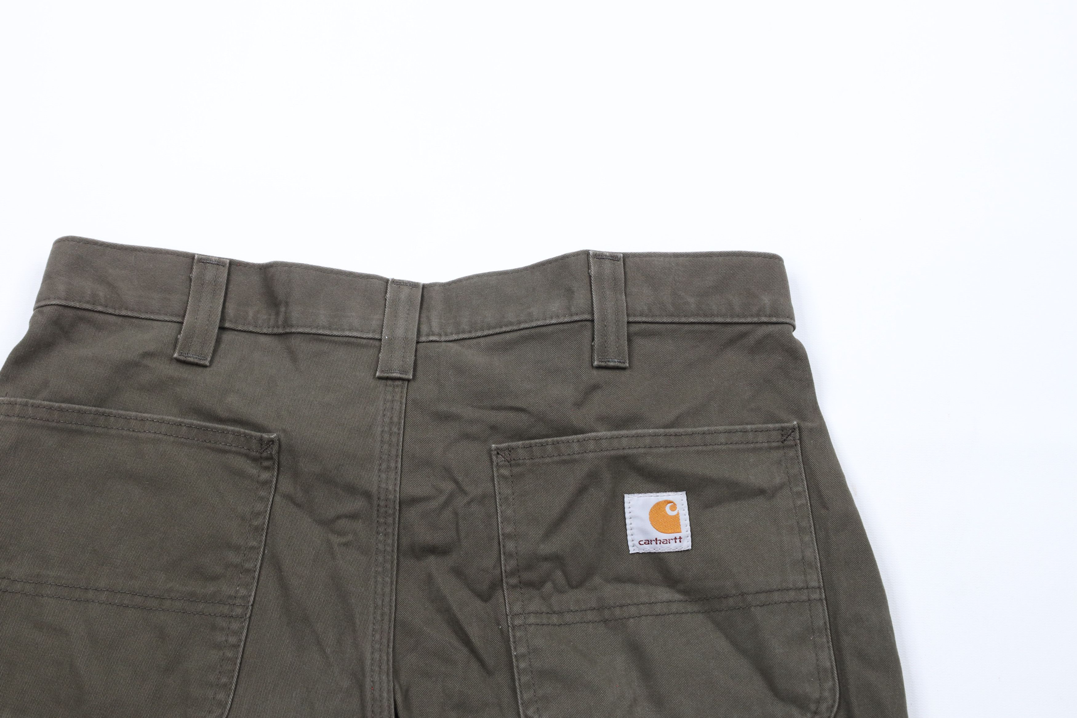 Carhartt × Vintage Vintage Carhartt Spell Out Relaxed Fit Dungaree Shorts Green Size US 33 - 8 Thumbnail