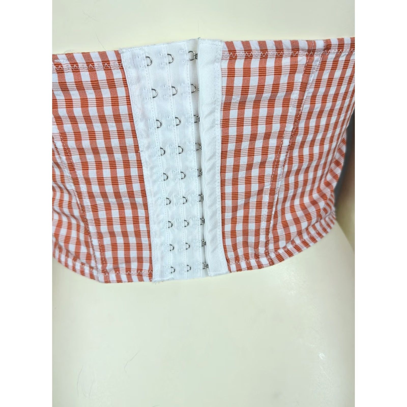 Vintage Beverly & Beck Gingham Cami Corset Top Women S Rust Basque waist Cottagecore Western Size S / US 4 / IT 40 - 4 Thumbnail