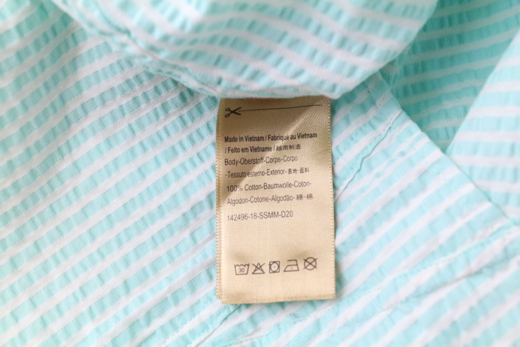 Scotch & Soda AMS COUTURE L Aqua Blue Cotton Striped Shirt 76183 Size US L / EU 52-54 / 3 - 7 Thumbnail