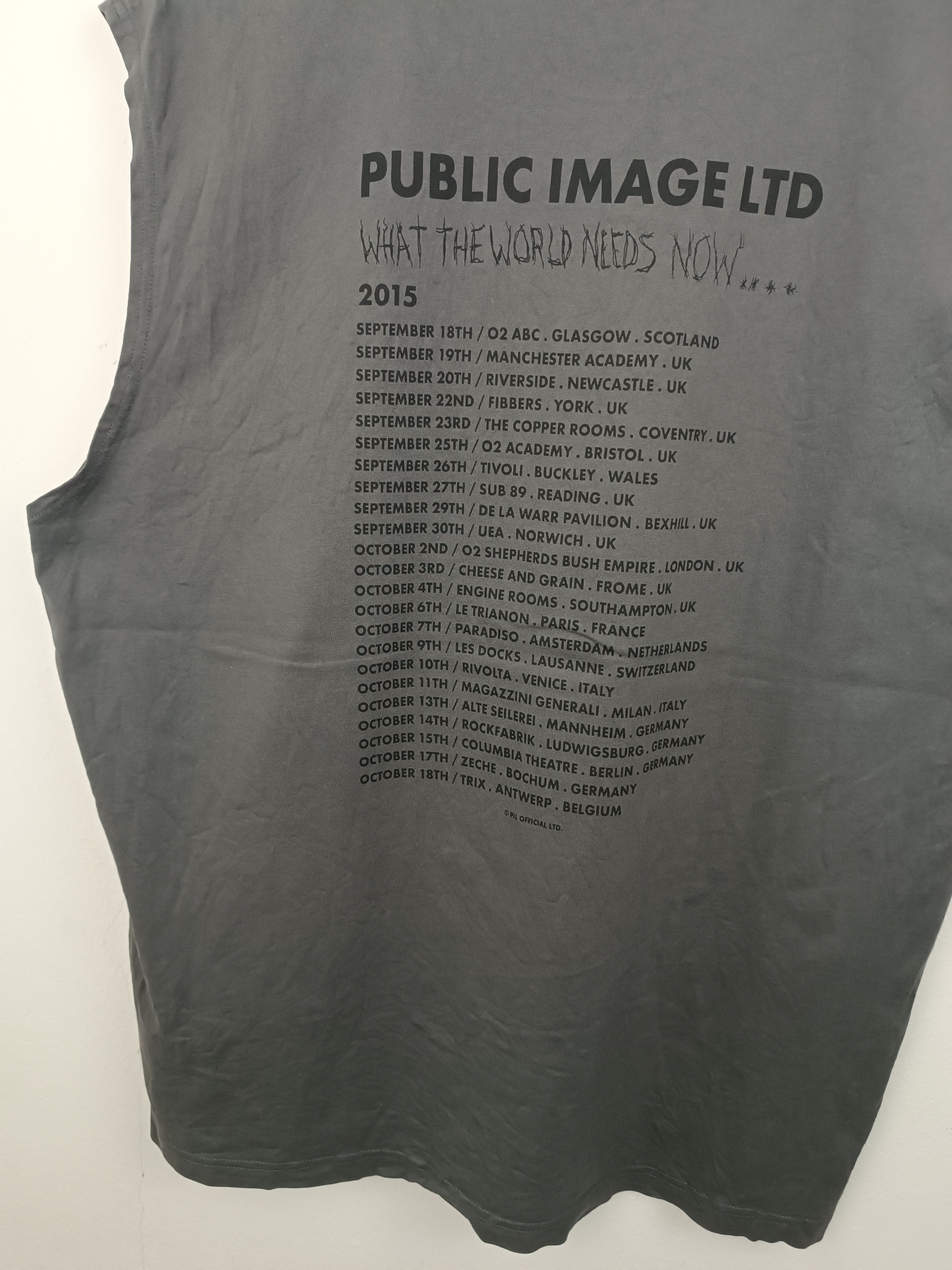 Band Tees VINTAGE 2015 PIL PUBLIC IMAGE LIMITED TOUR TEE PUNK ROCK Size US XL / EU 56 / 4 - 15 Thumbnail