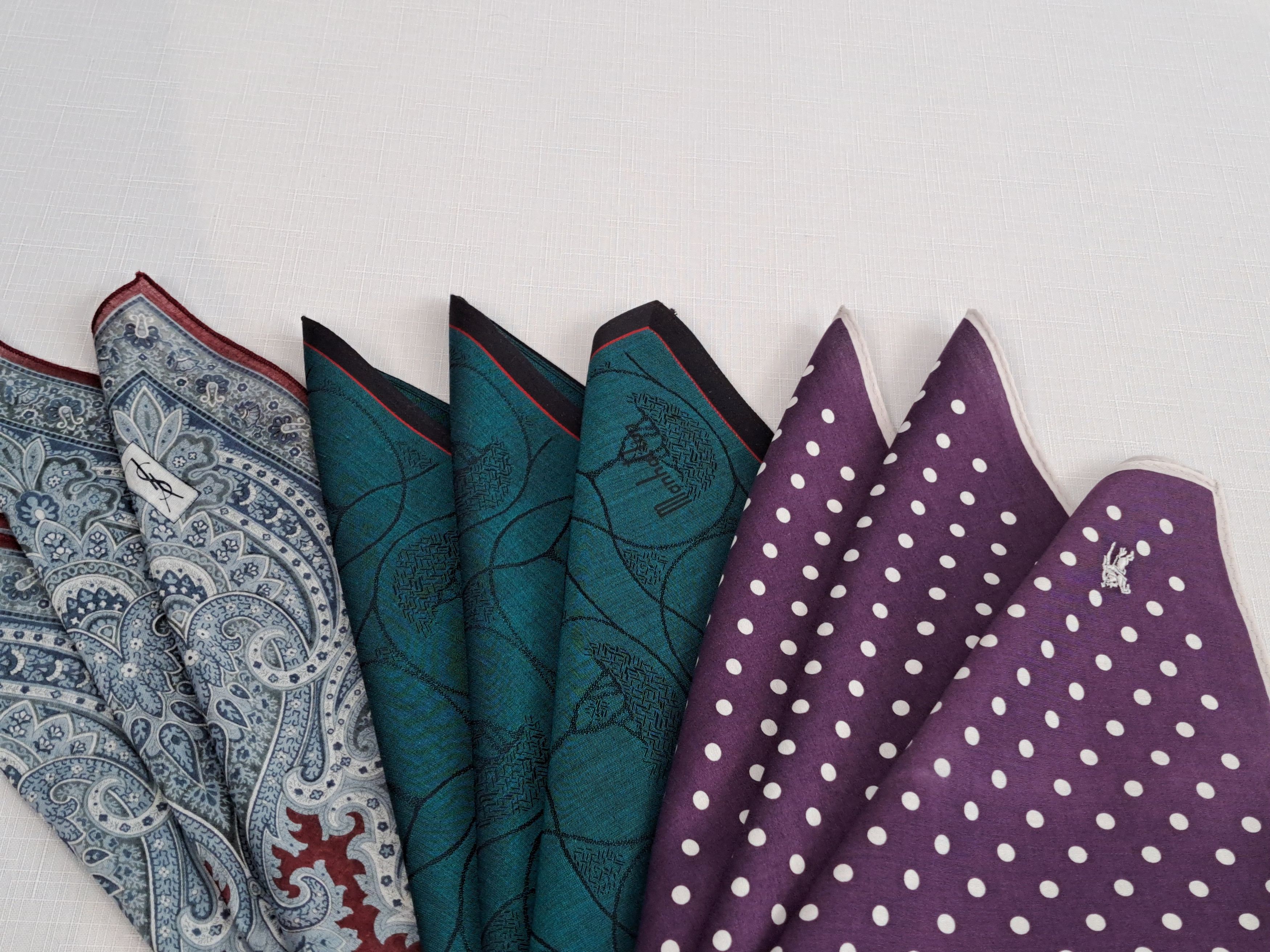 Yves Saint Laurent YSL Burberry Manhattan cotton handkerchief/pocket square. Size ONE SIZE - 9 Thumbnail
