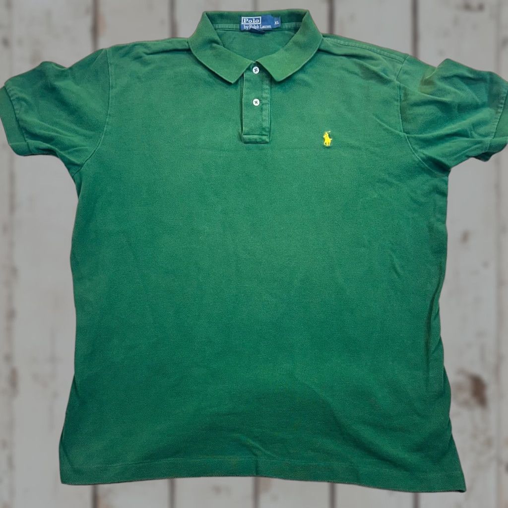 Ralph Lauren Polo by Ralph Lauren Mens XL Green With Yellow Pony Soft Cotton Shirt Size US XL / EU 56 / 4 - 1 Thumbnail