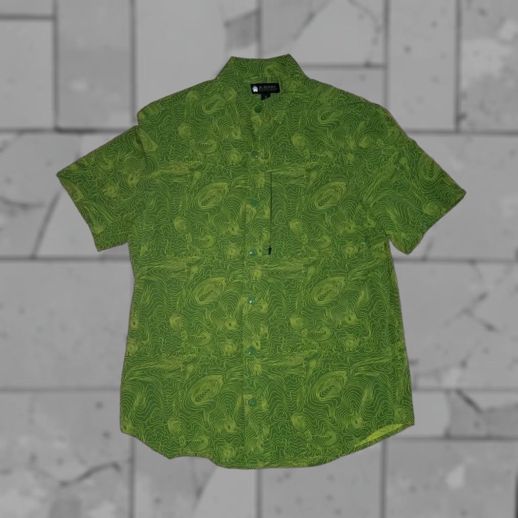 Vintage Alaskan Hardwear Duluth Trading Company Mens Green Snap Button Fishing Shirt M Size US M / EU 48-50 / 2 - 1 Thumbnail