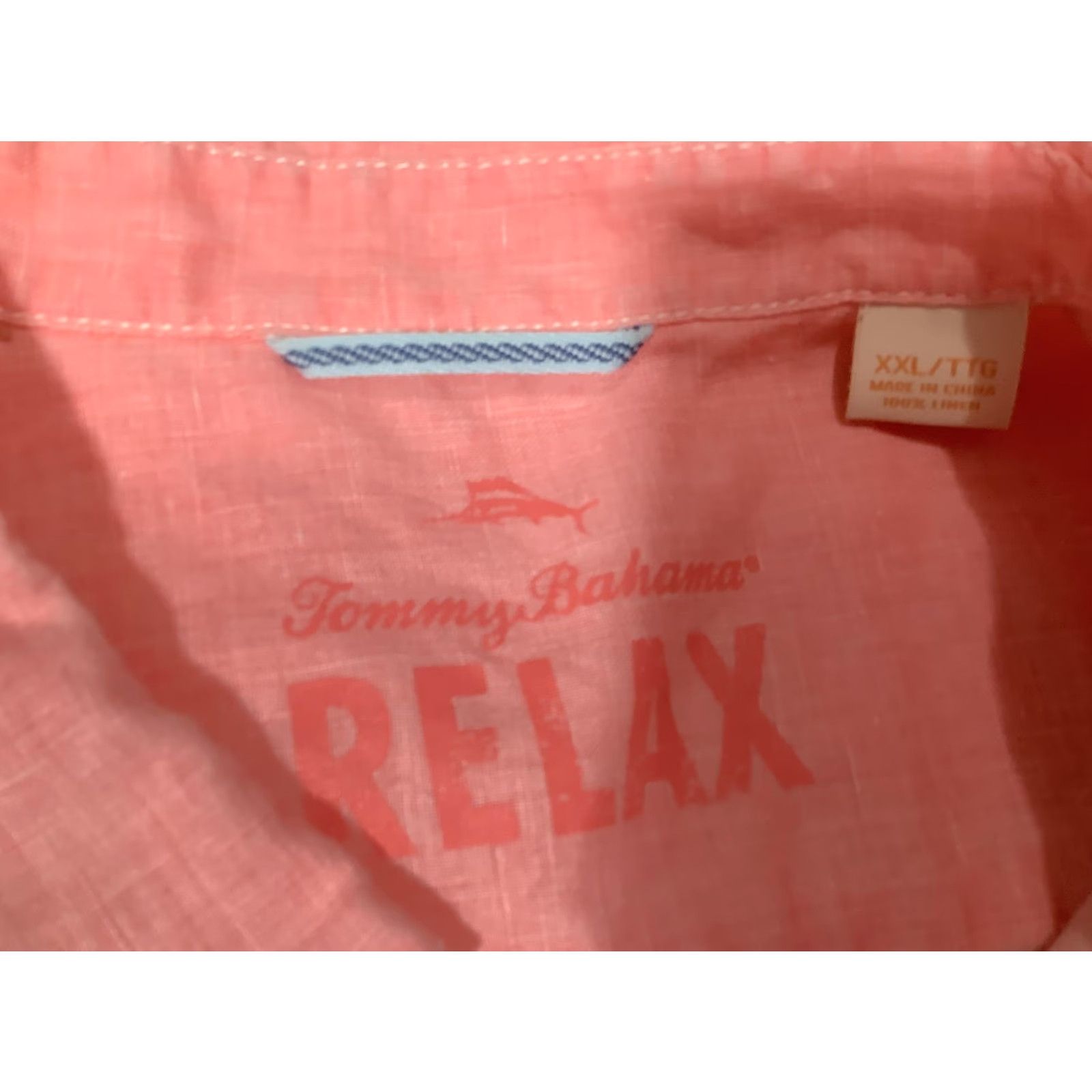 Tommy Bahama Tommy Bahama Relax Shirt Mens 2XL Pink Linen Long Sleeve Button Front Casual Size US XXL / EU 58 / 5 - 6 Thumbnail