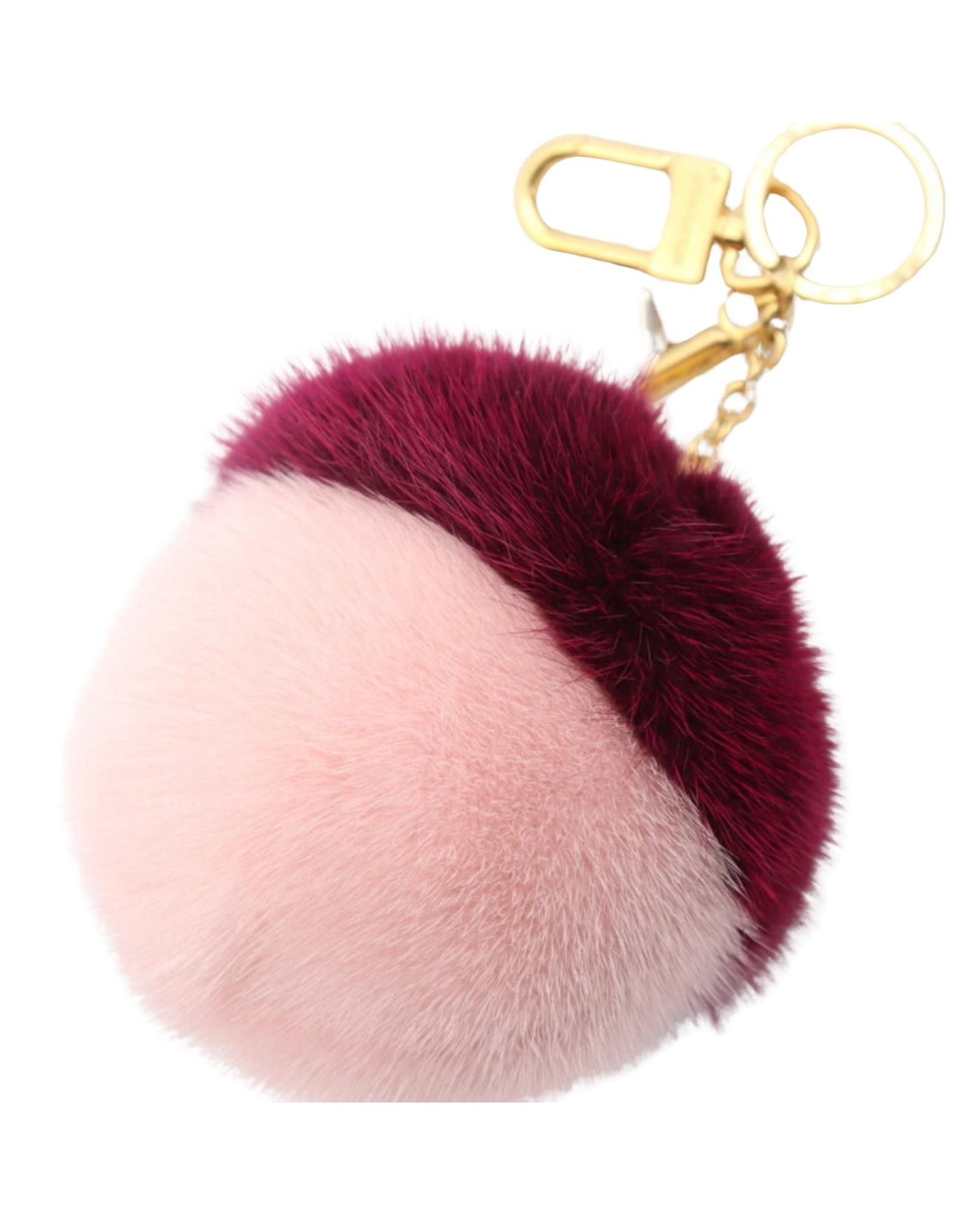 image of Louis Vuitton Mink Fur Keyring With Metal Hook, Women's