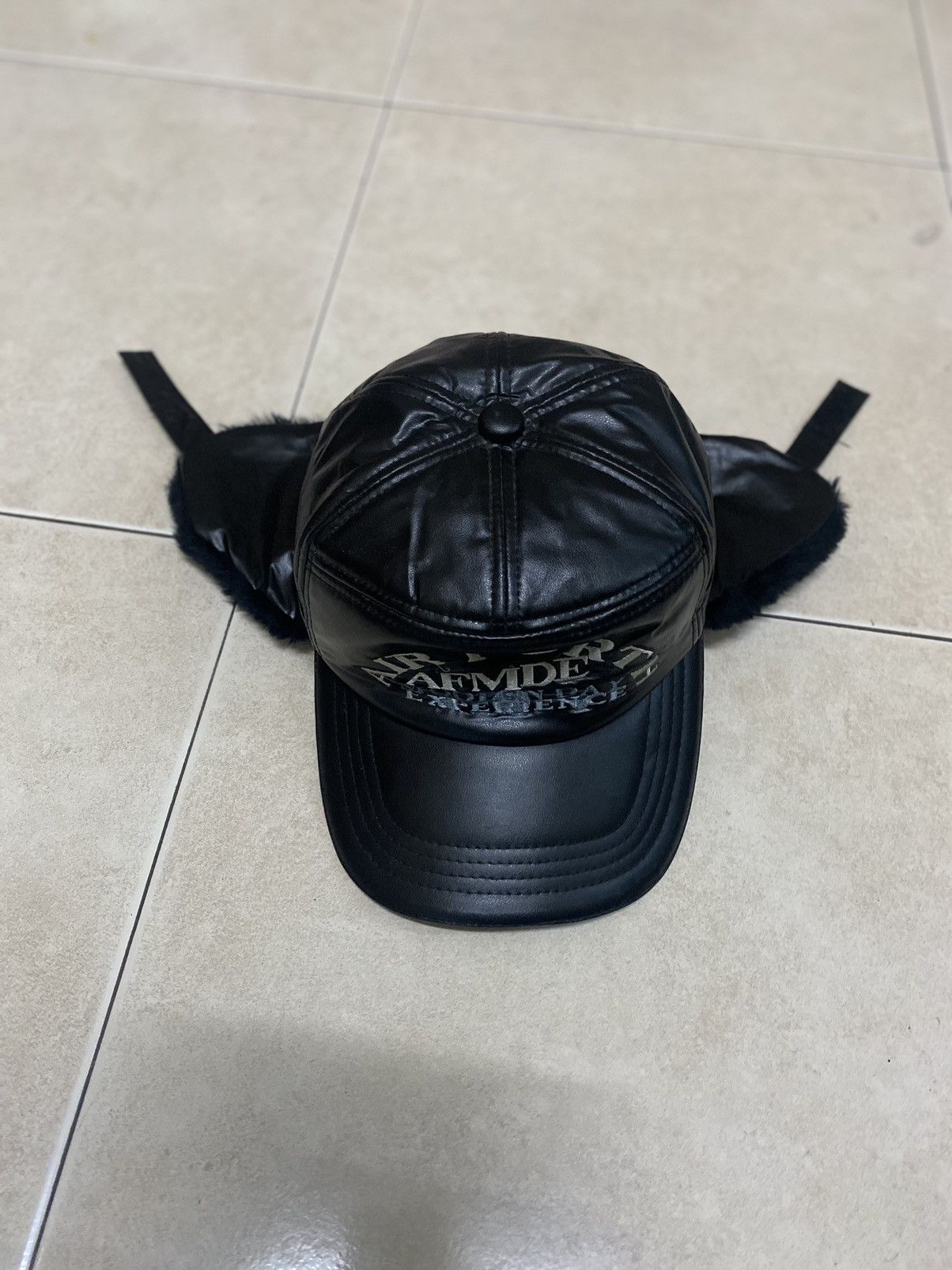 Japanese Brand × Vintage LEATHER TRAPPER HAT WITH EAR WARMER FLAP AIR FORTH AFMDE Size ONE SIZE - 9 Thumbnail