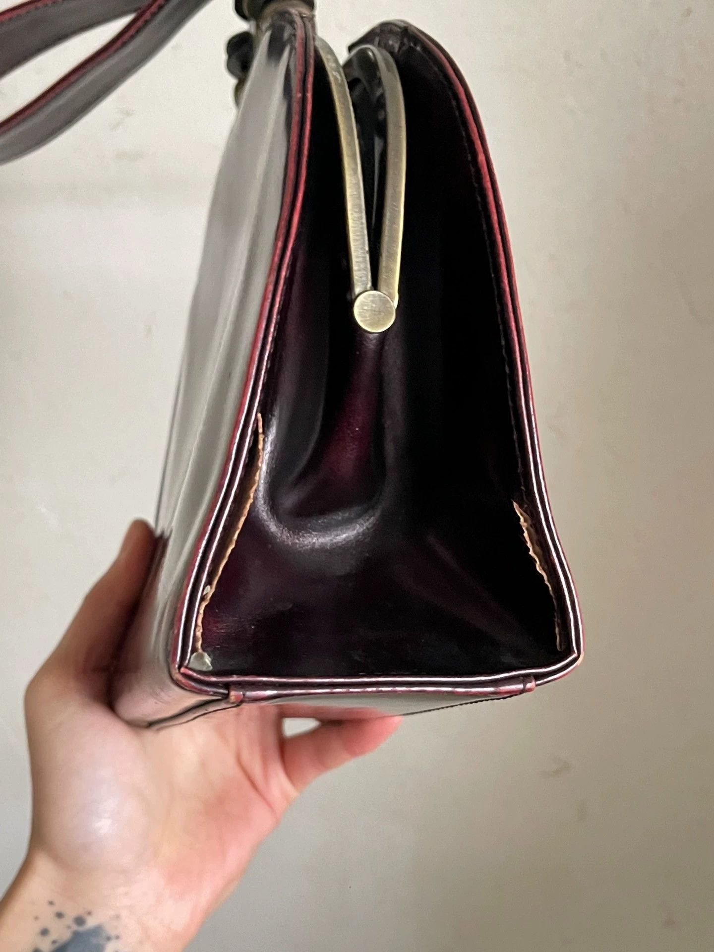 Jean Paul Gaultier JPG Women's Wine Red Leather Small Handbag Size ONE SIZE - 7 Thumbnail