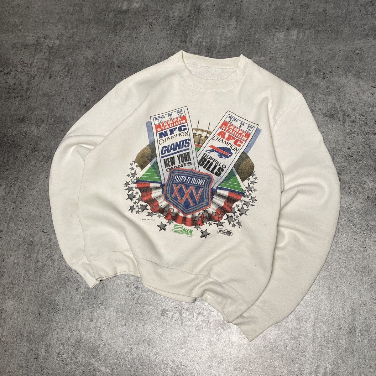 NFL × Salem Sportswear × Vintage Salem Sportswear Super bowl 1990 crewneck white rare item S Size US S / EU 44-46 / 1 - 1 Thumbnail