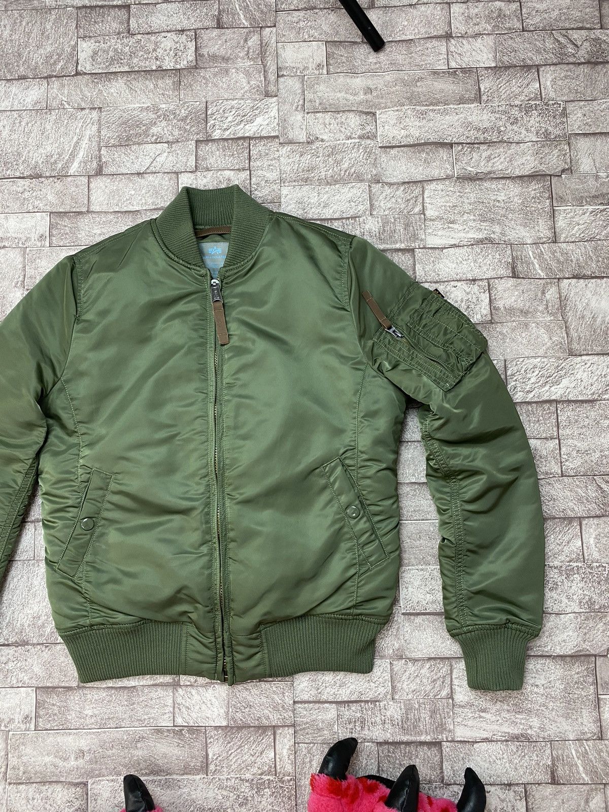 Alpha Industries × Vintage Olive Alpha Industries Bomber Jacket Khaki Size US S / EU 44-46 / 1 - 4 Thumbnail