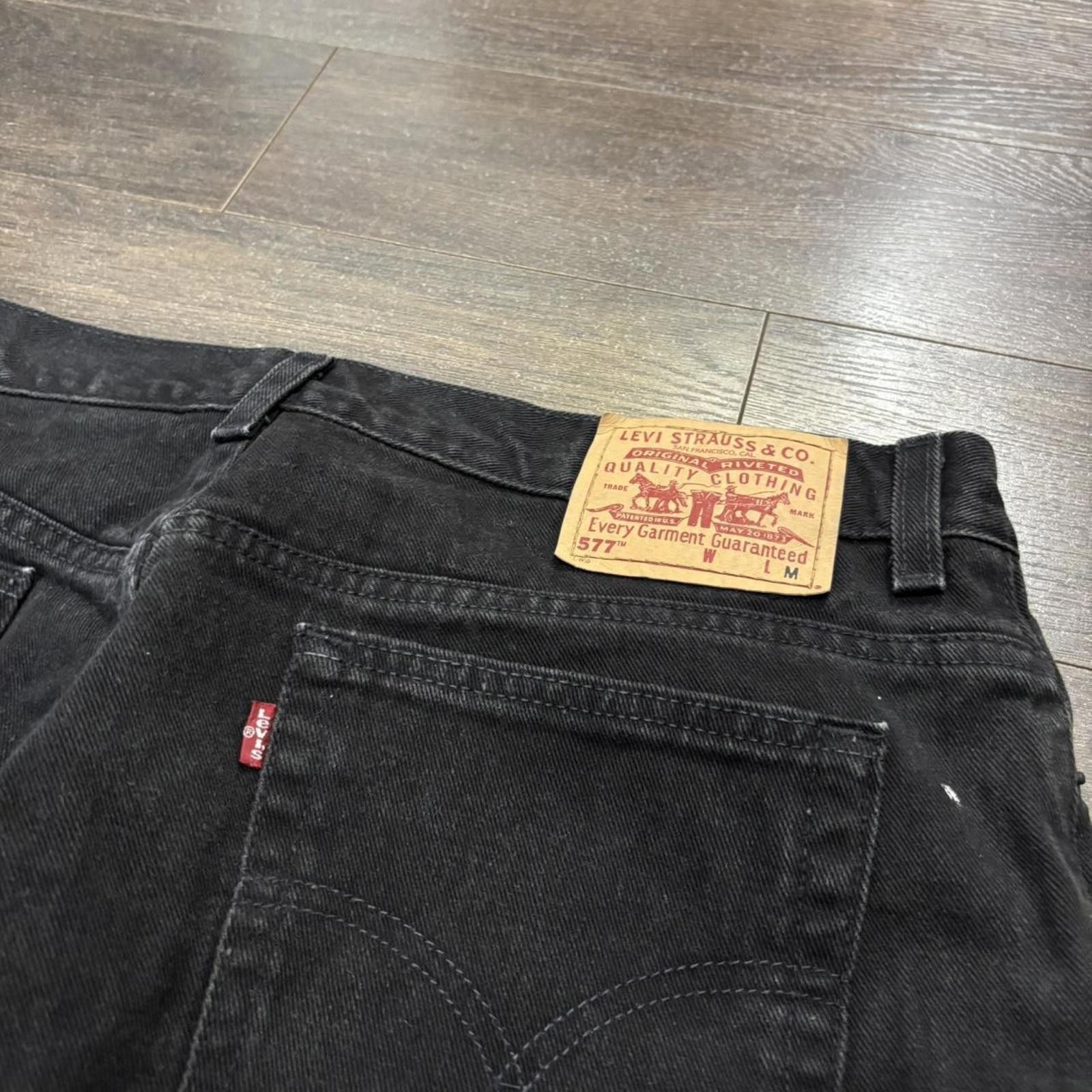 Levi's vintage made in USA black Levi’s 577 lower rise loose jeans Size US 36 / EU 52 - 6 Thumbnail