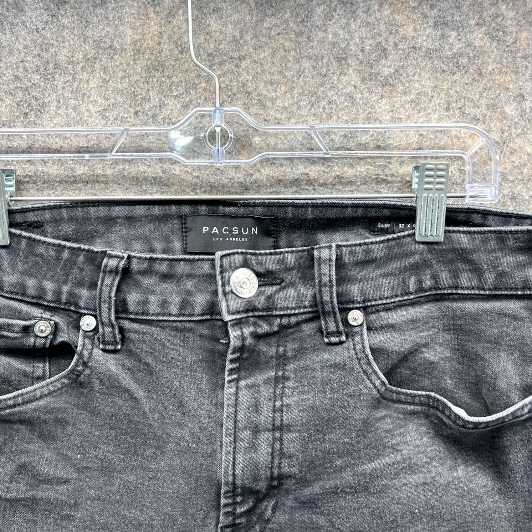 Pacsun PacSun Jeans Mens 32 Black Men 32x34 Adult Grey Denim Slim Fit Active Stretch Casual Size US 32 / EU 48 - 5 Thumbnail