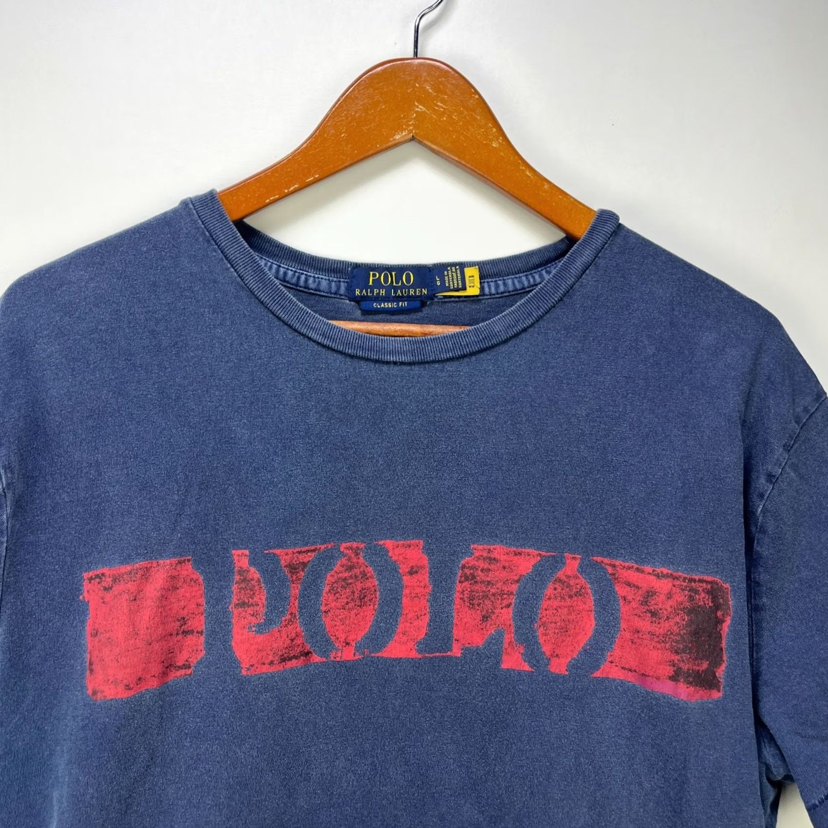Polo Ralph Lauren VINTAGE Polo Ralph Lauren Faded Spellout Graphic T Shirt L Blue Mens 90s Size US L / EU 52-54 / 3 - 3 Thumbnail