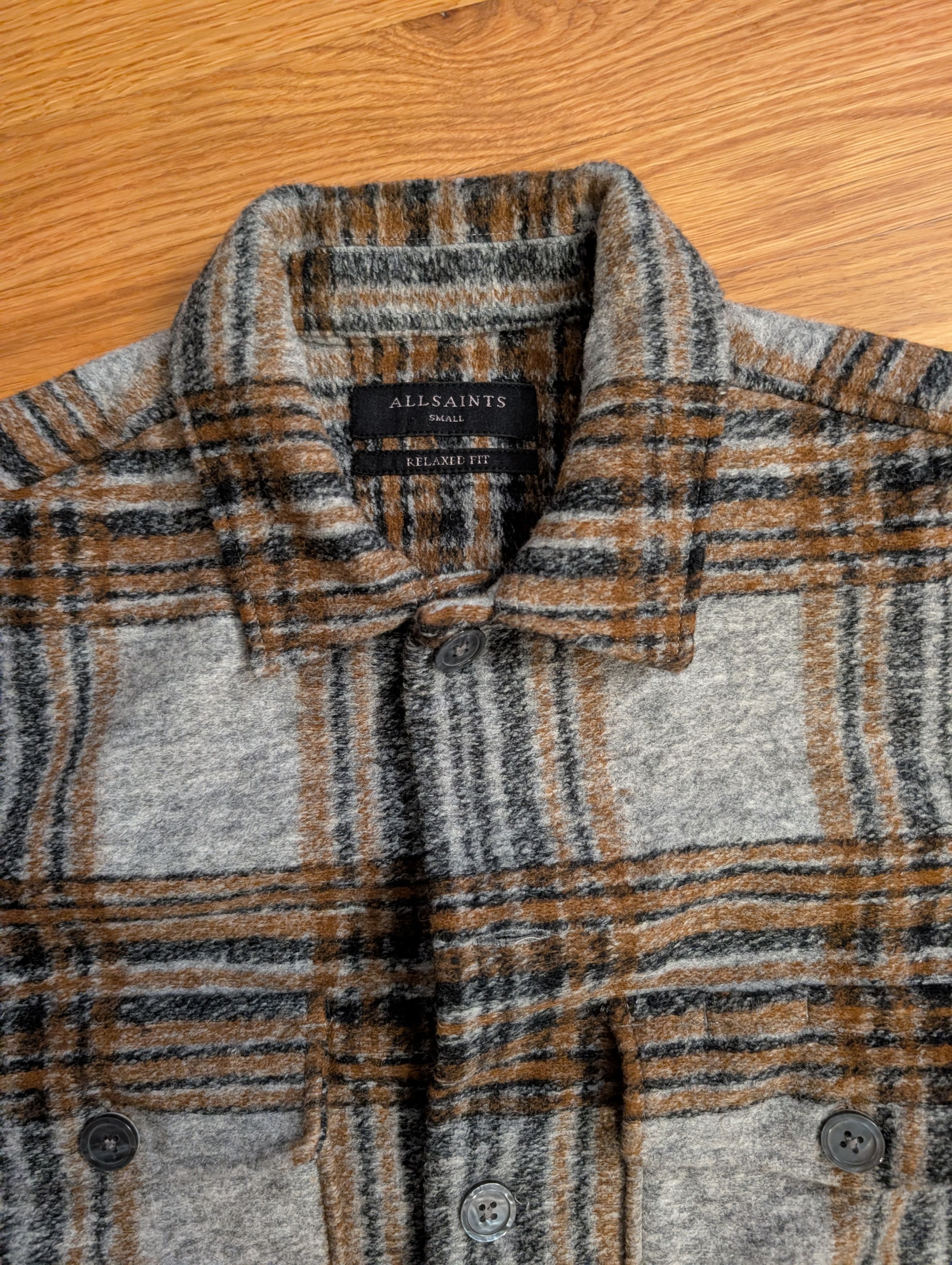 Allsaints Allsaints Men's Grey Checked Shirt Jacket Size US S / EU 44-46 / 1 - 3 Thumbnail
