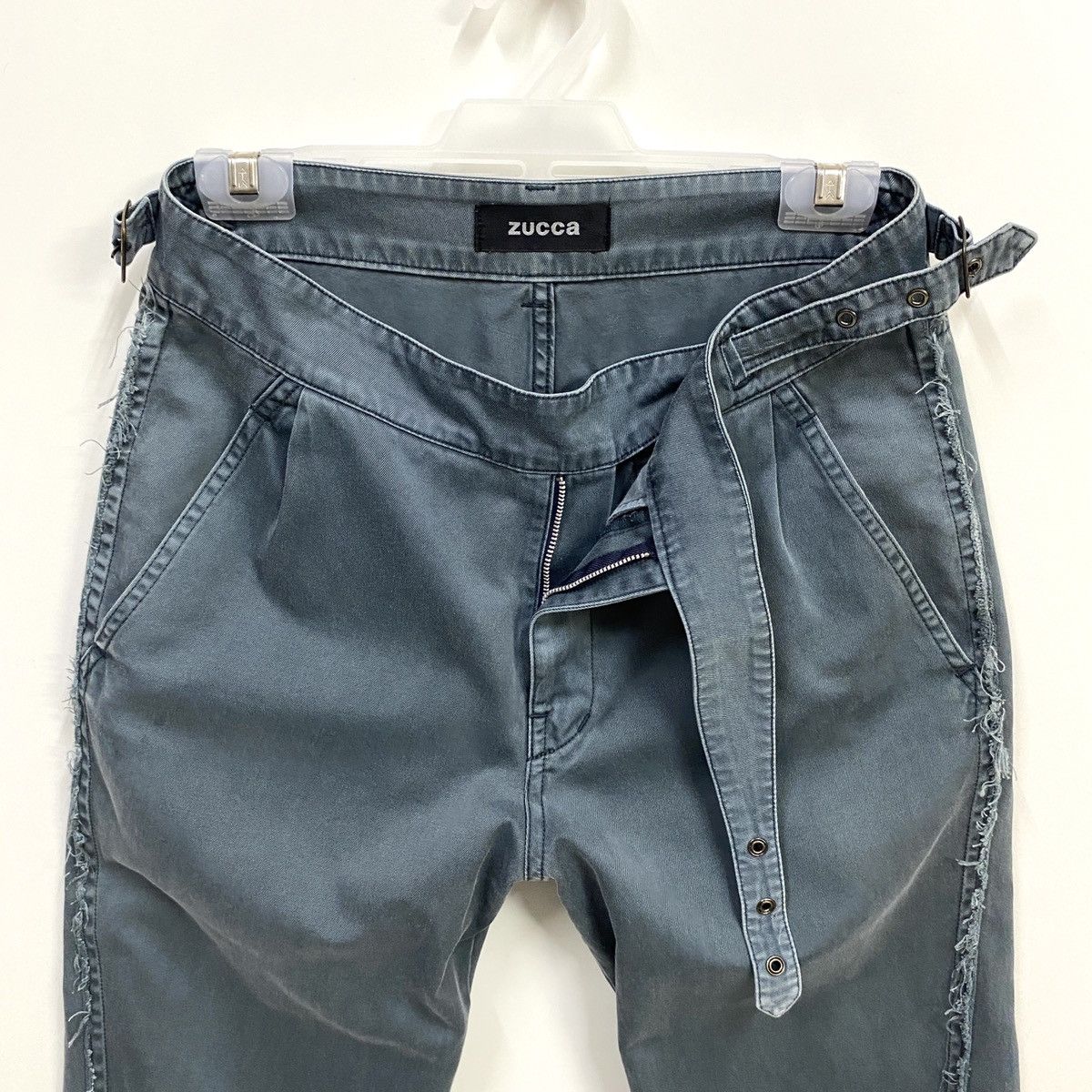 CABANE de ZUCCa × Issey Miyake × Zucca Zucca Trousers Distressed Streetwear Buckle Belted Waist Size US 30 / EU 46 - 7 Thumbnail