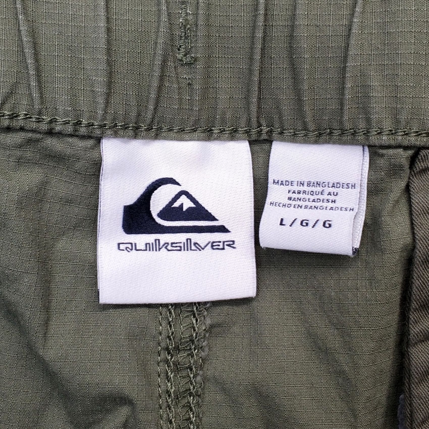 Quiksilver Quiksilver Cargo Shorts Mens L Green Casual Athletic Fit Drawstring Waist Size US 33 - 6 Thumbnail