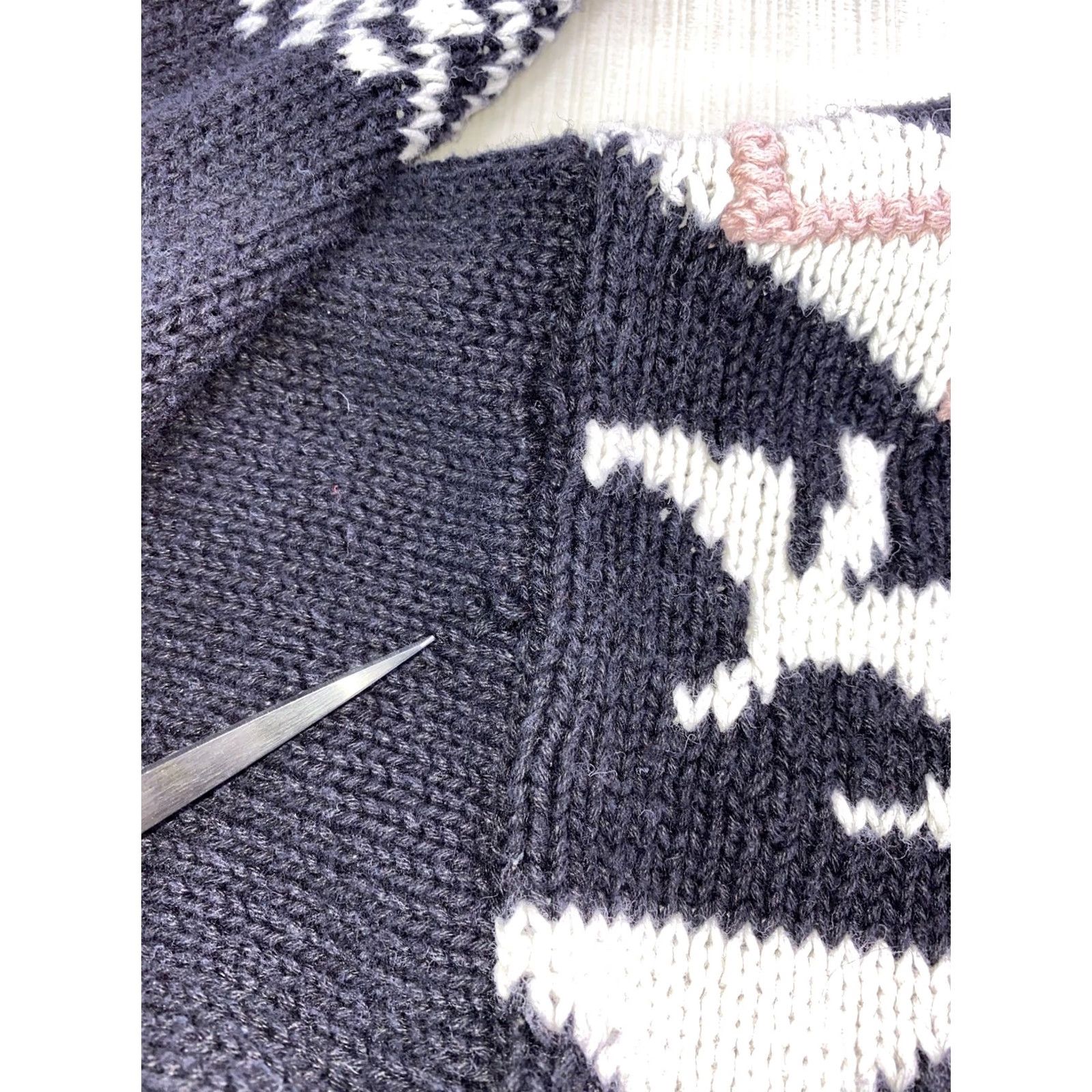 Vintage VINTAGE Heirloom Collectibles Floral Knit Navy Sweater-12129 Women L Mock Neck 90s Pullover Size L / US 10 / IT 46 - 3 Thumbnail