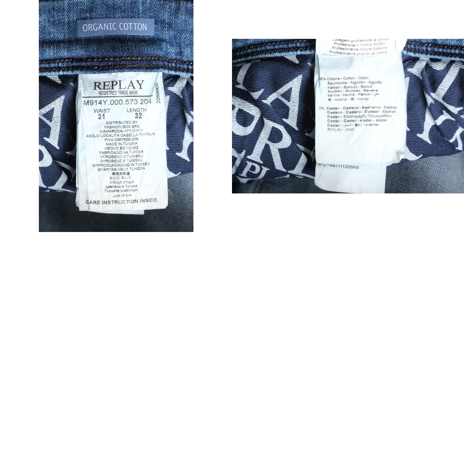 Replay REPLAY ANBASS Slim Fit Stretch Jeans Men W31 L32 DZ8127 Jeans Mens Slim Blue 31 Inseam 32 Inseam 5-Pocket Denim Cotton Elastane Mid Rise DZ8127 Size US 31 - 8 Thumbnail