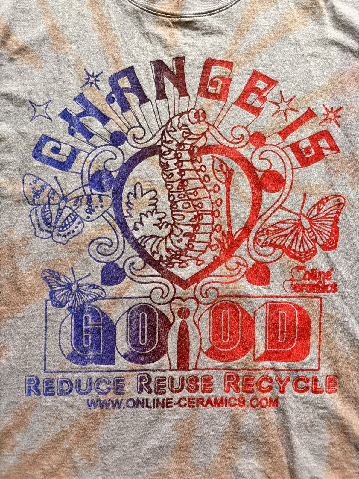 Online Ceramics Online Ceramics Change Is Good Recycle Tie Dye T-Shirt Size US L / EU 52-54 / 3 - 2 Thumbnail