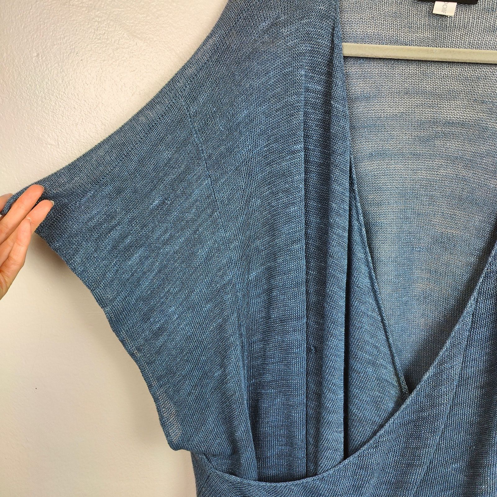 eskandar Eskandar Linen Blend Top Womens One Size Blue Open Knit Size ONE SIZE - 2 Thumbnail