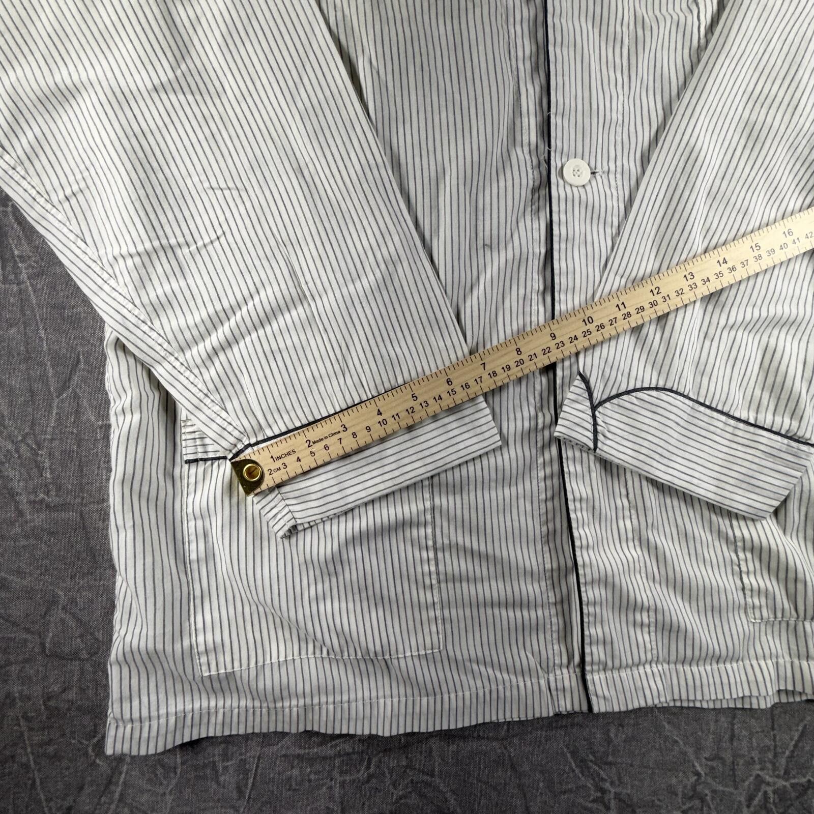 Christian Dior Monsieur Christian Dior Pajama XL White Striped Long Sleeve Size ONE SIZE - 4 Thumbnail