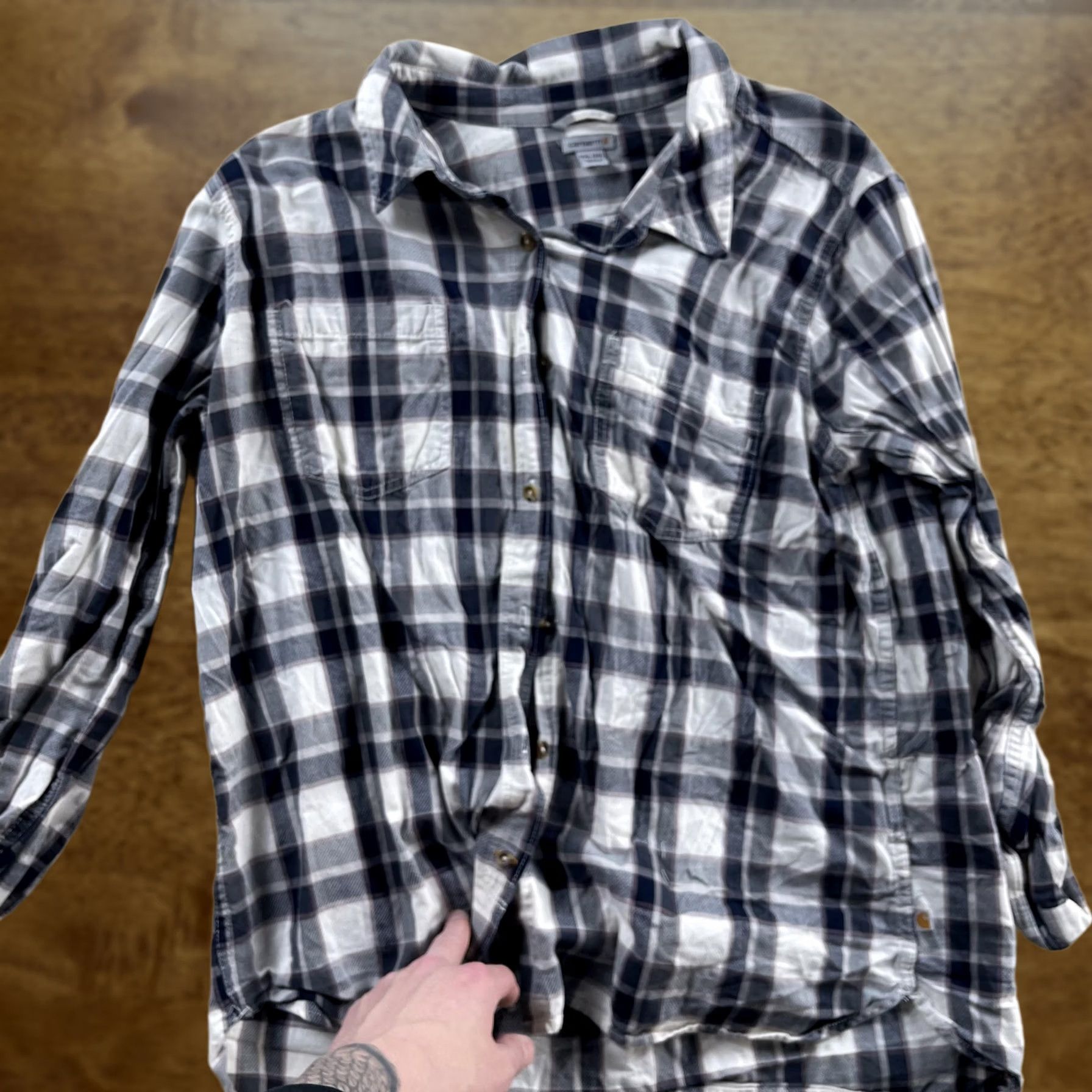 Carhartt Carhartt Flannel Shirt Womens 2XL Blue Plaid Long Sleeve Button Up Workwear Size XXL / US 16-18 / IT 52-54 - 1 Thumbnail