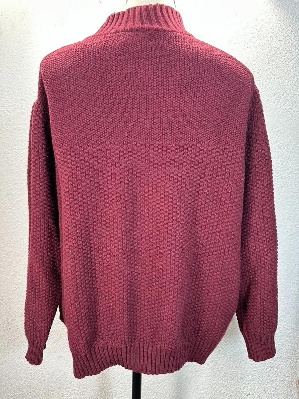 Lands' End Lands End Men 2XL Red 1/4 Button Heavy Knit Pullover Sweater Size US XXL / EU 58 / 5 - 3 Thumbnail