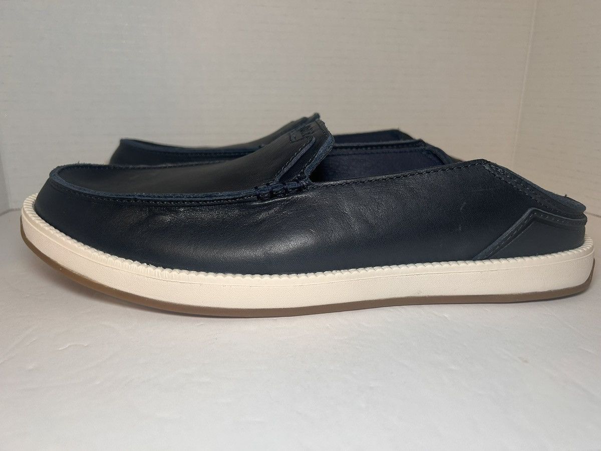 OluKai‎ Kakaha Nia Mens 9.5 Mood Indigo Blue Leather Slip On Shoes Loafers OLUKAI KAKAHA NIA MOOD INDIGO LEATHER | Mercari main image 2