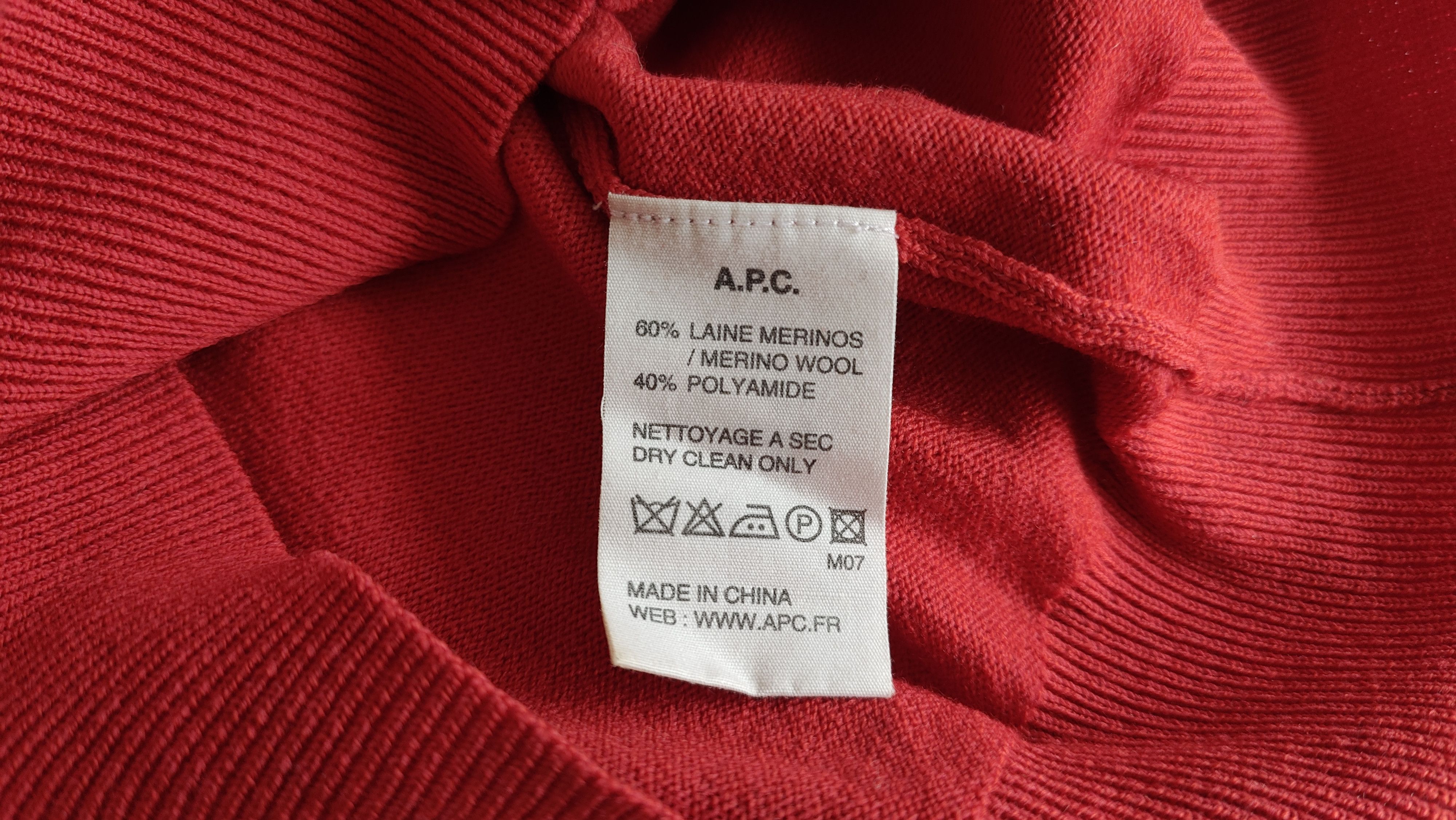A.P.C. APC Japan Merino Wool Red Knitted Sweater Size US M / EU 48-50 / 2 - 5 Thumbnail