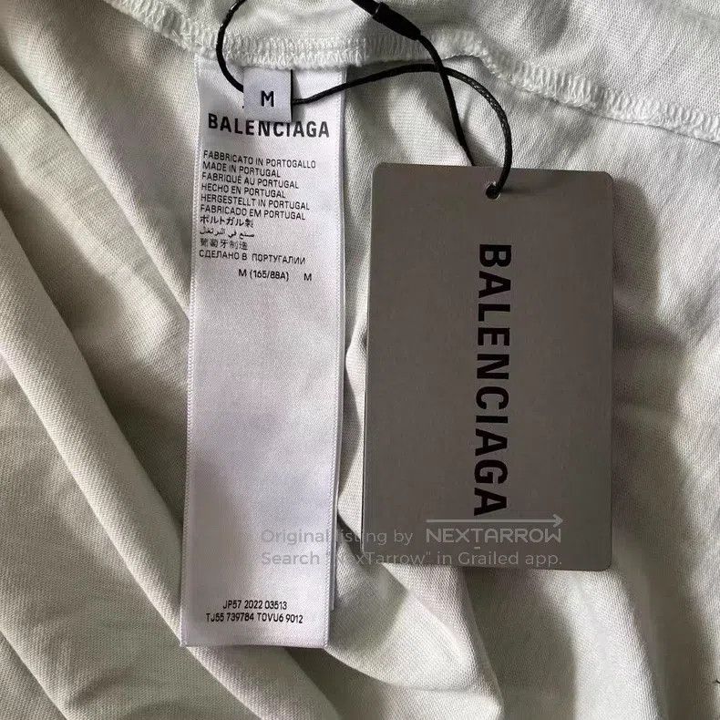 Balenciaga Balenciaga Off-white Distressed Bitcoin Short Sleeve Size US M / EU 48-50 / 2 - 4 Thumbnail