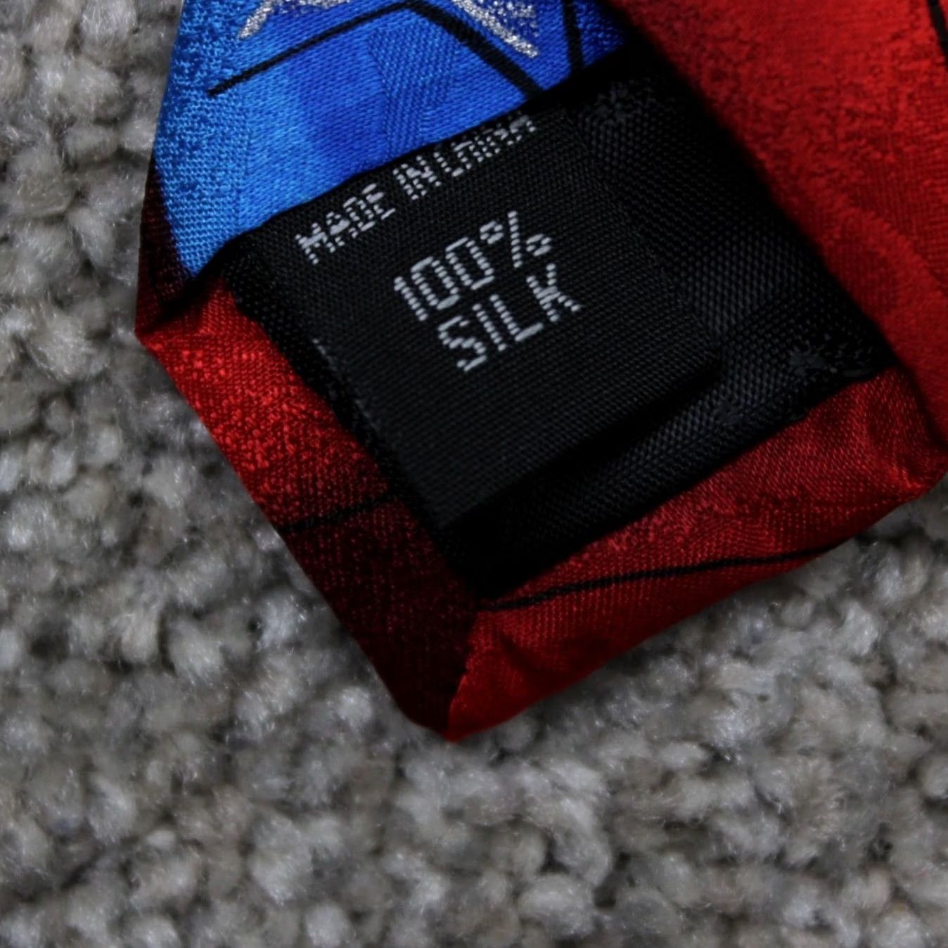 Vintage J. Garcia Necktie Mens Silk Blue/Red Geometric 58" Classic Tie Bold Blue Accent Logo 100% Silk Pattern Geometric 57"-60" Length Mens NN Size ONE SIZE - 6 Thumbnail