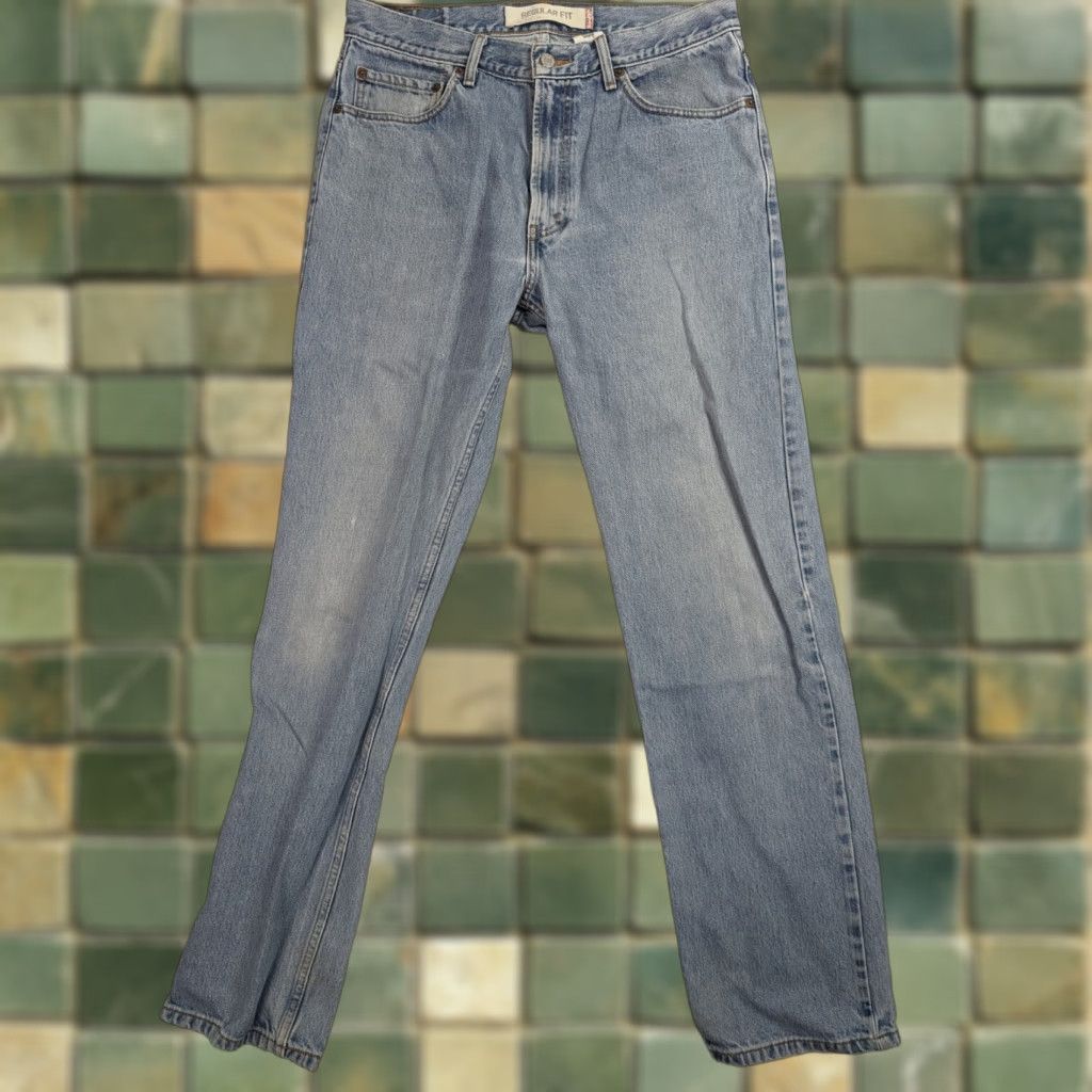 Levi's Levi's 505 Jeans Mens Straight Denim 34x34 Regular Mid Rise Blue Red Tab Logo Vintage No 505 Series Mens Size US 34 / EU 50 - 1 Thumbnail