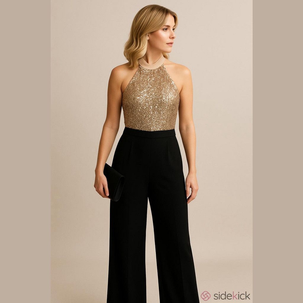 Ramy Brook Ramy Brook Sequin Halter Jumpsuit | EUC | Sz 6 Size 28" / US 6 / IT 42 - 1 Thumbnail