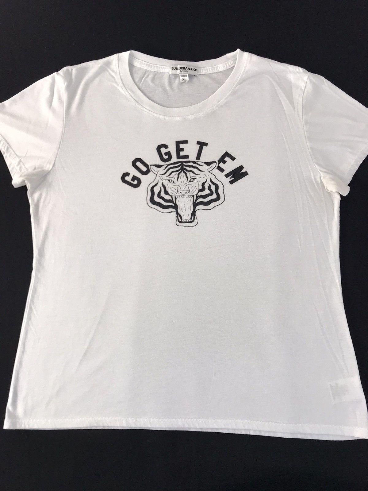 Designer Sub Urban Riot Go Get Em Big Tiger Head Printed Tee Size XL / US 12-14 / IT 48-50 - 3 Thumbnail