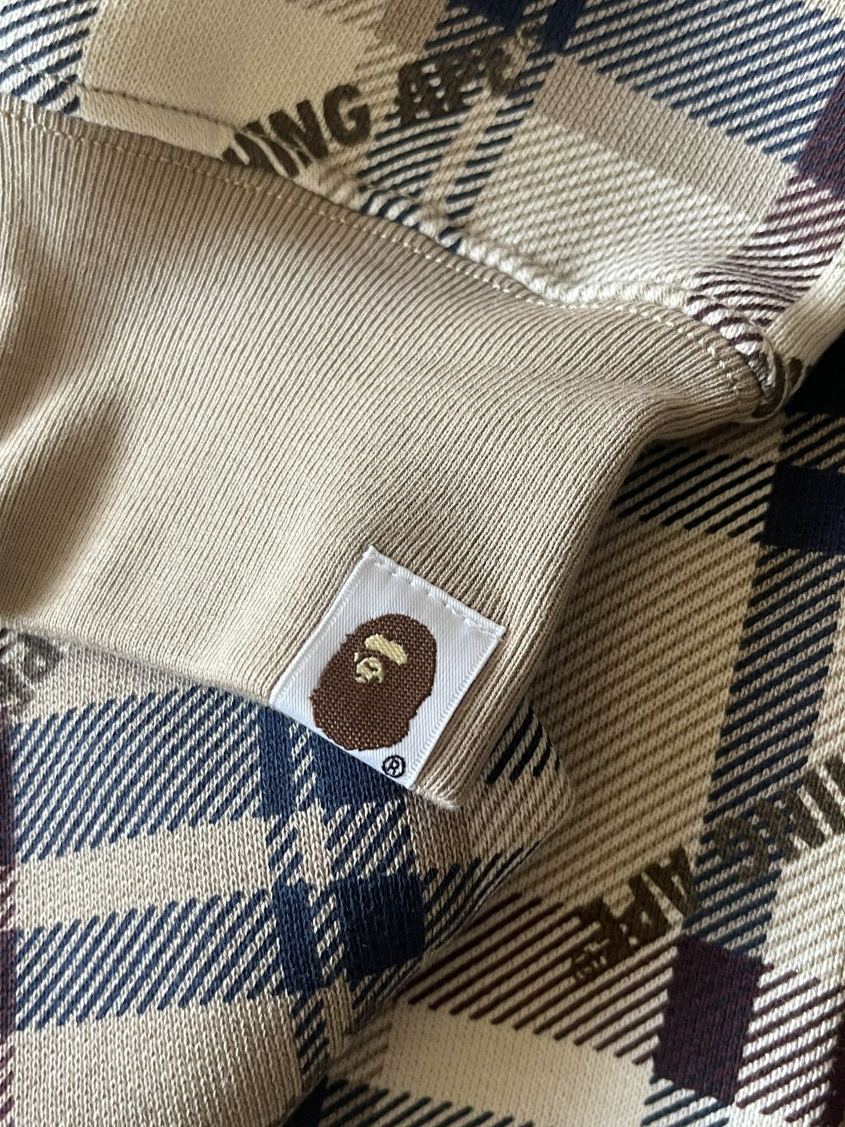Bape BAPE A Bathing Ape Logo Check Pattern Crewneck Size US XL / EU 56 / 4 - 7 Thumbnail