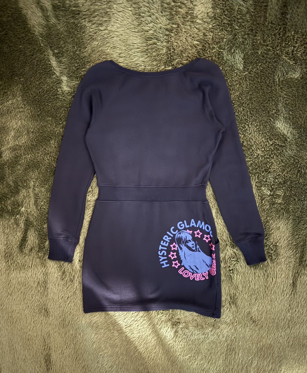 Hysteric Glamour 00s Hysteric Glamour Glitter Logo Long Sleeve Dress – Black Size ONE SIZE - 7 Thumbnail