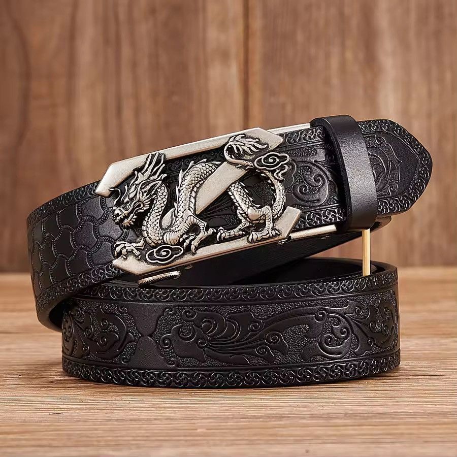 Japanese Brand 105 cm Vintage-Inspired Dragon | Premium Split Leather | Size ONE SIZE - 3 Thumbnail