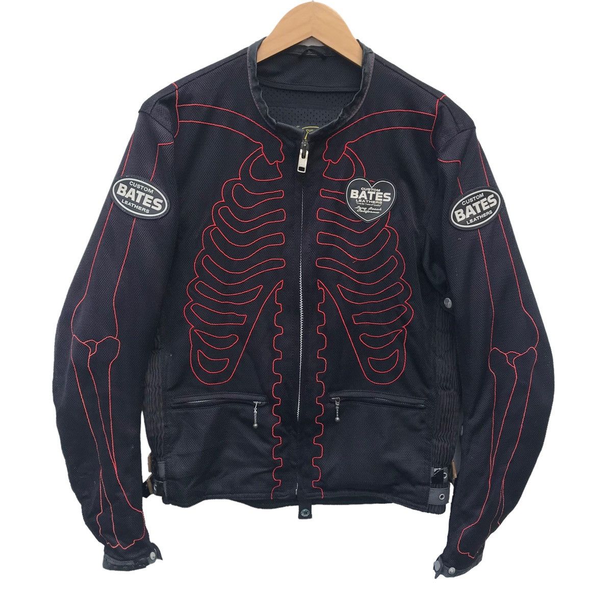 Vintage Bates Leather Skeleton Biker Jacket