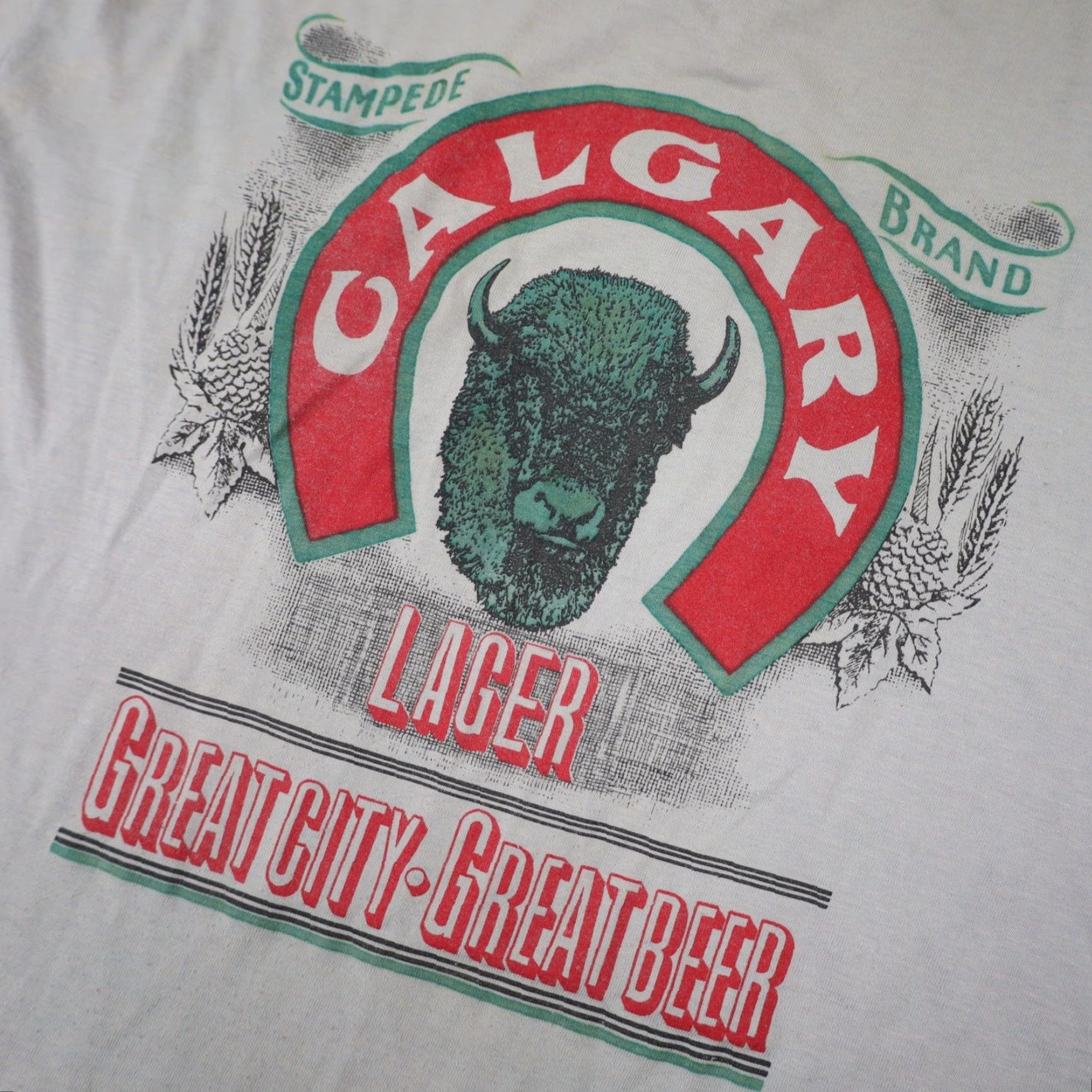Vintage VINTAGE Calgary Lager Beer Graphic T Shirt XL Mens Gray 90s Boys? Size US XL / EU 56 / 4 - 4 Thumbnail