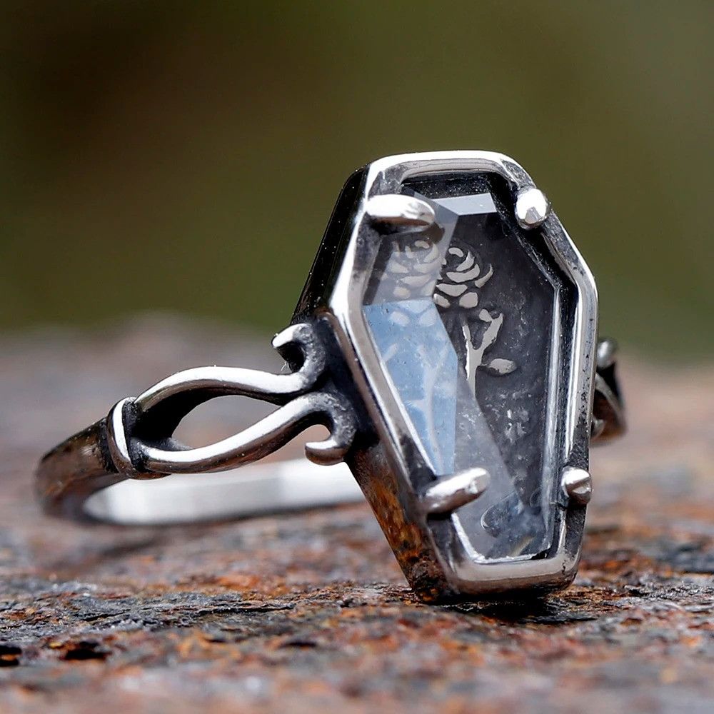 Jewelry Coffin Flower Ring Size ONE SIZE - 2 Thumbnail