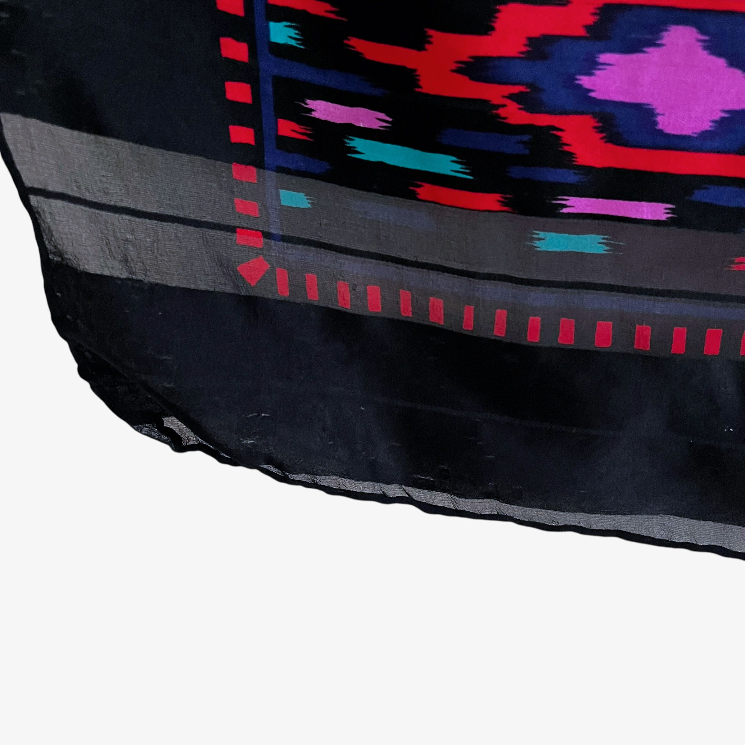 Givenchy Vintage 80s Givenchy Abstract Aztec Striped Silk Scarf Size ONE SIZE - 3 Thumbnail