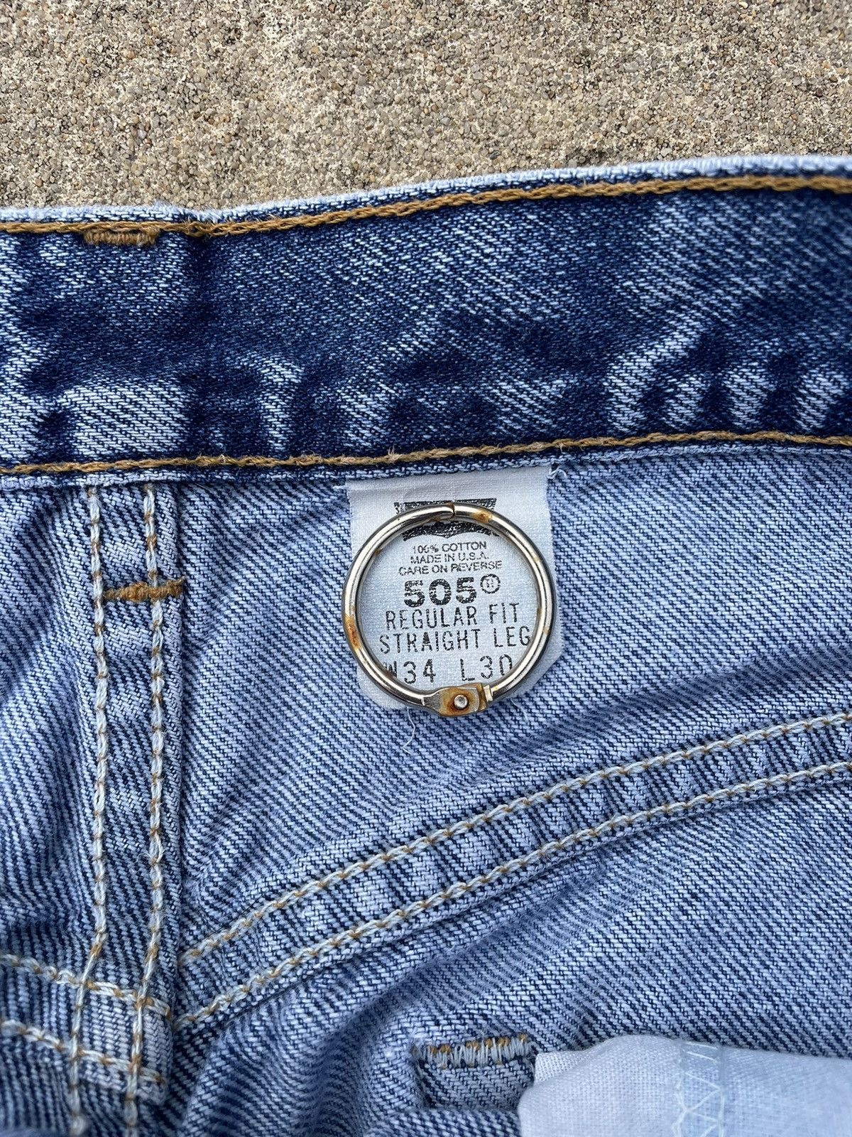 Levi's × Vintage Vintage 90s Levi 505 Distressed Blue Jeans Size US 34 / EU 50 - 8 Thumbnail