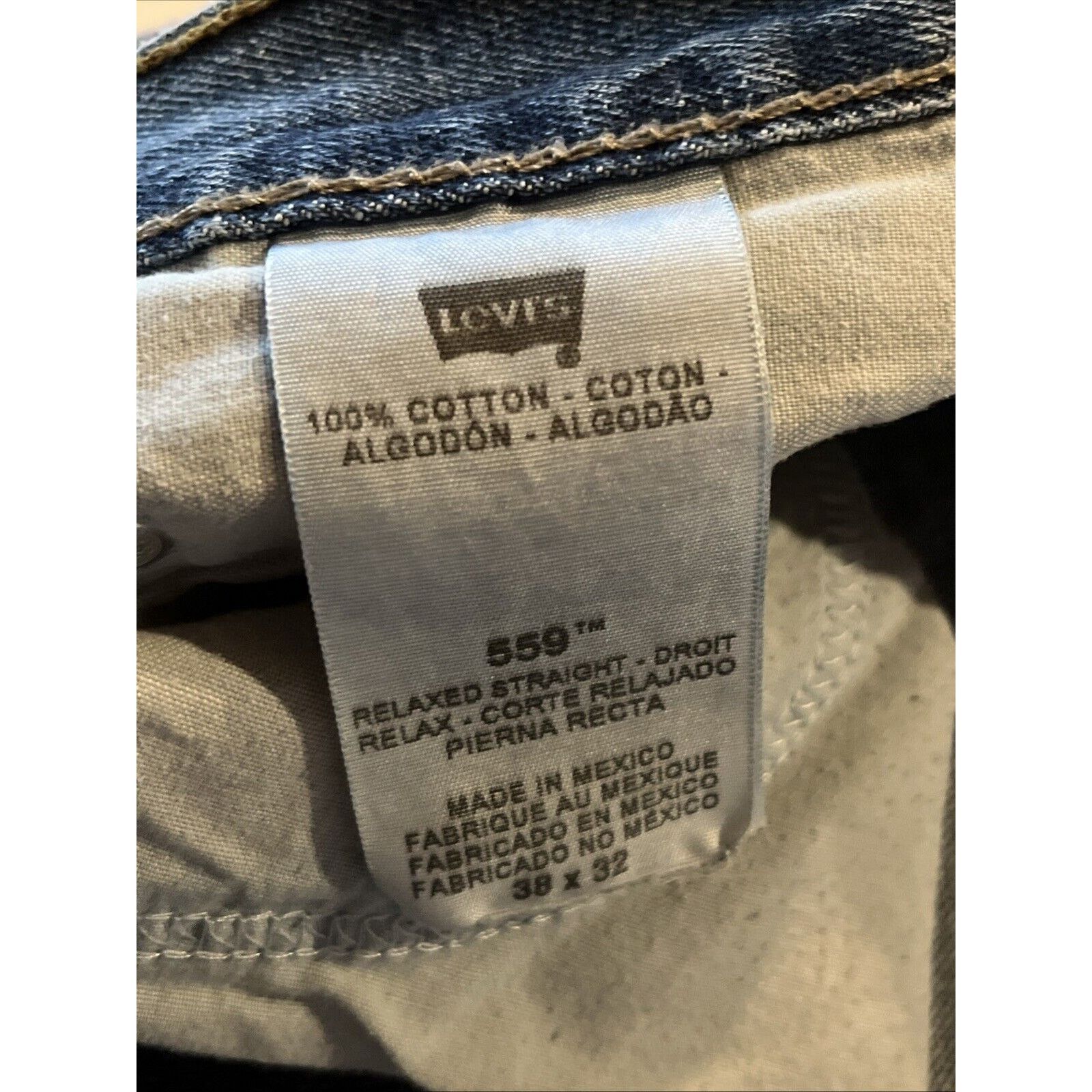 Levi's Levi’s 559 Jeans Men’s 38x32 Blue Medium Wash Cotton Denim Size US 38 / EU 54 - 12 Thumbnail